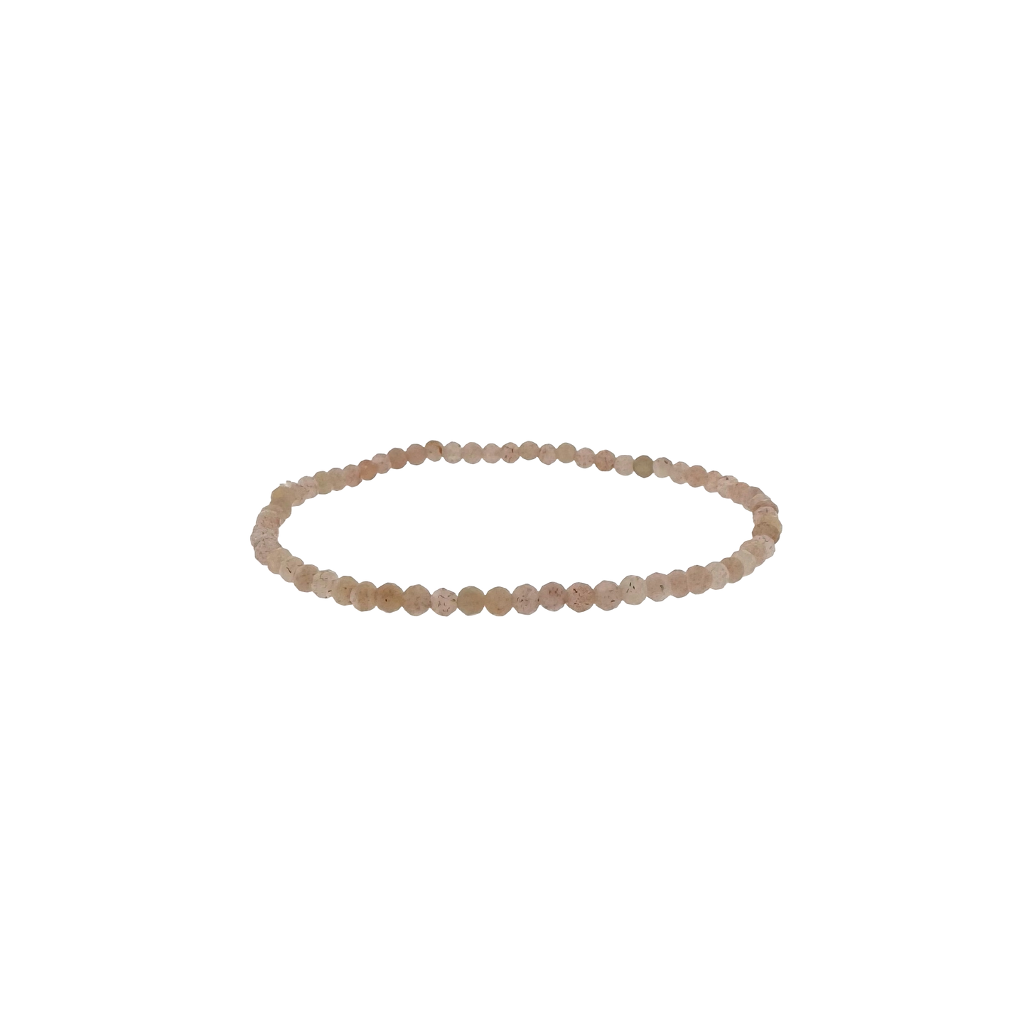 Faceted Peach Moonstone Bead Stretch Bracelet