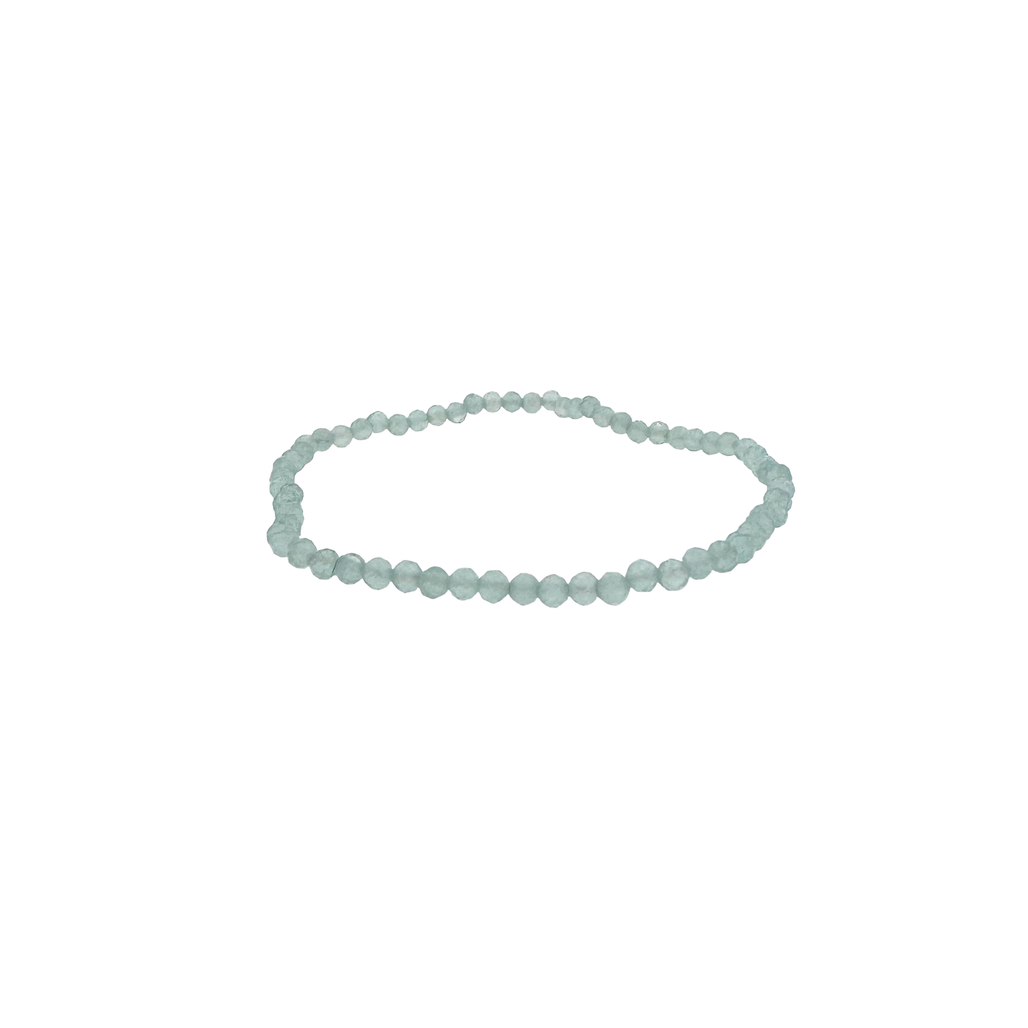 Faceted Aquamarine Bead Stretch Bracelet