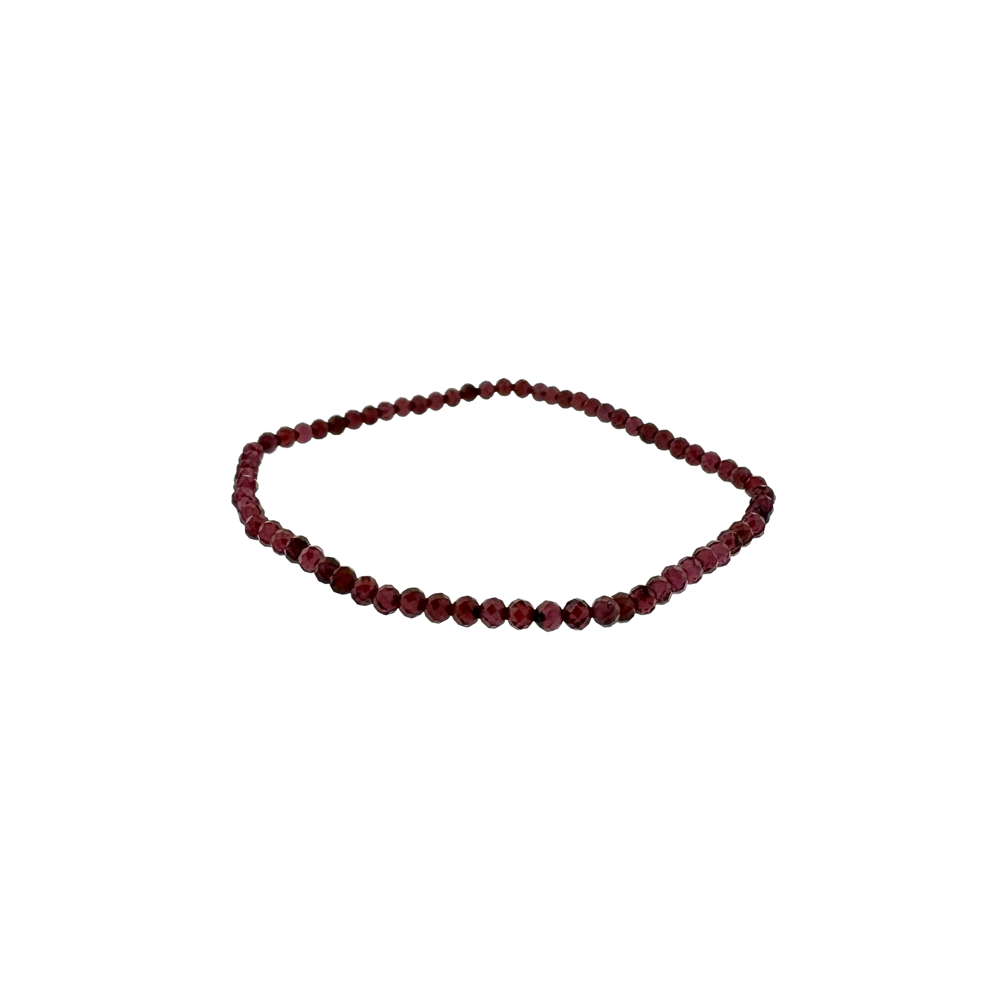 Faceted Garnet Bead Stretch Bracelet