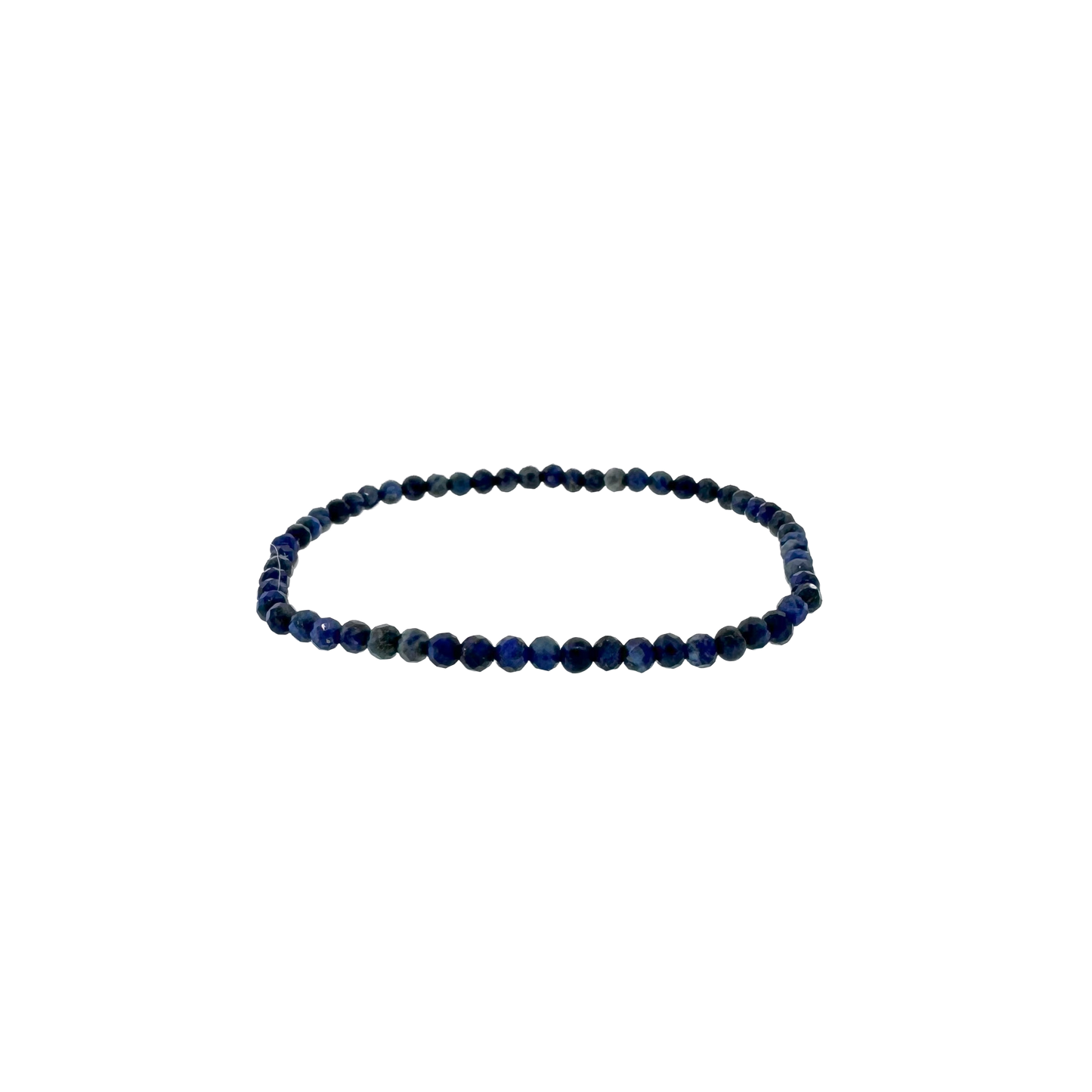 Faceted Lapis Bead Stretch Bracelet