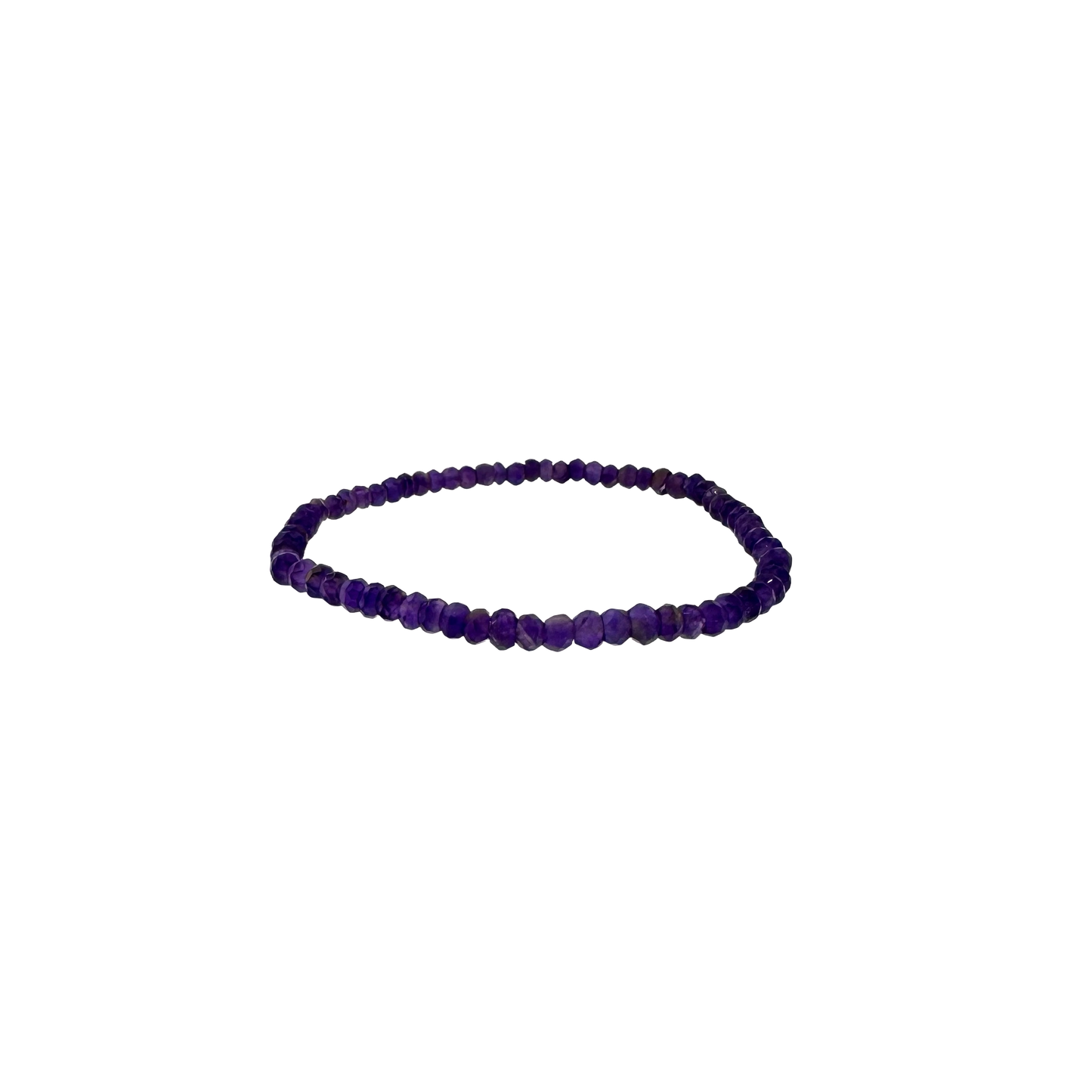 Faceted Amethyst Bead Stretch Bracelet