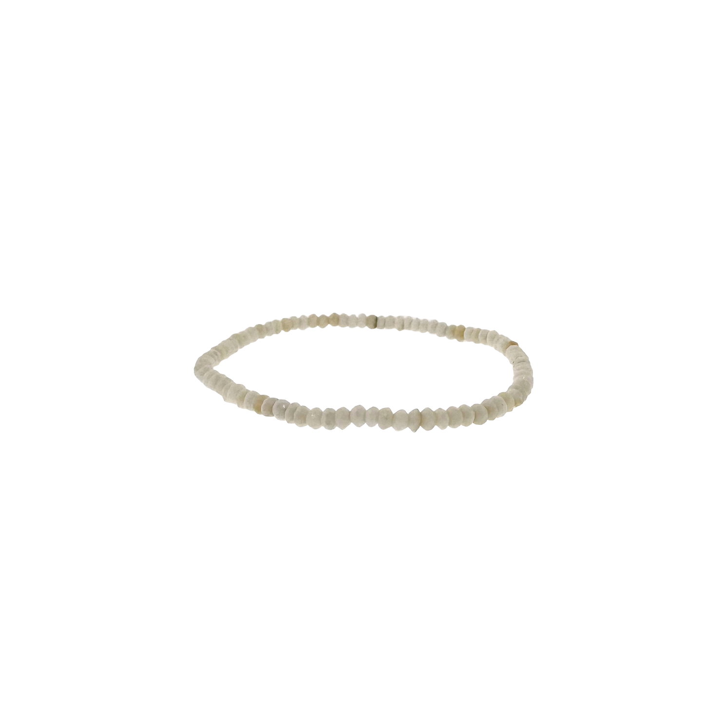Faceted Mother of Pearl Bead Stretch Bracelet