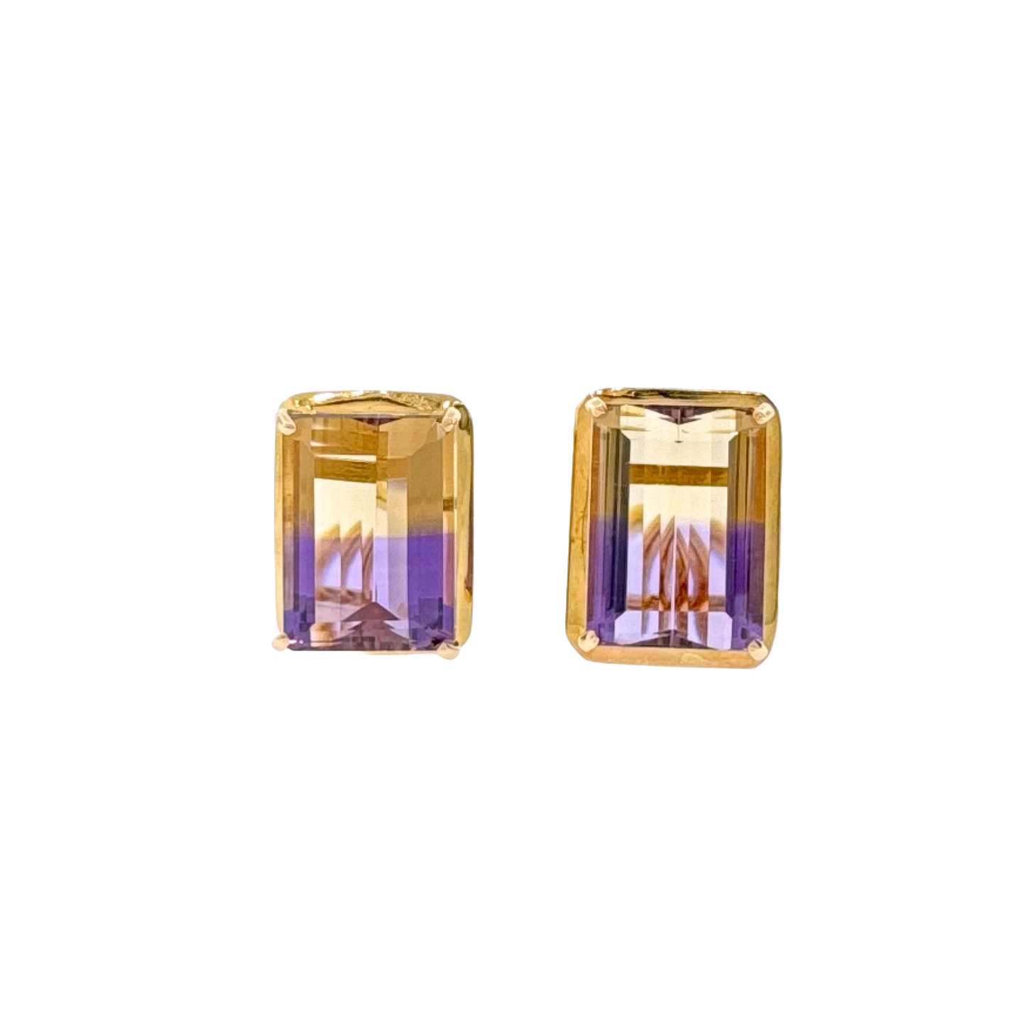 Estate 14k + Ametrine Stud Earrings