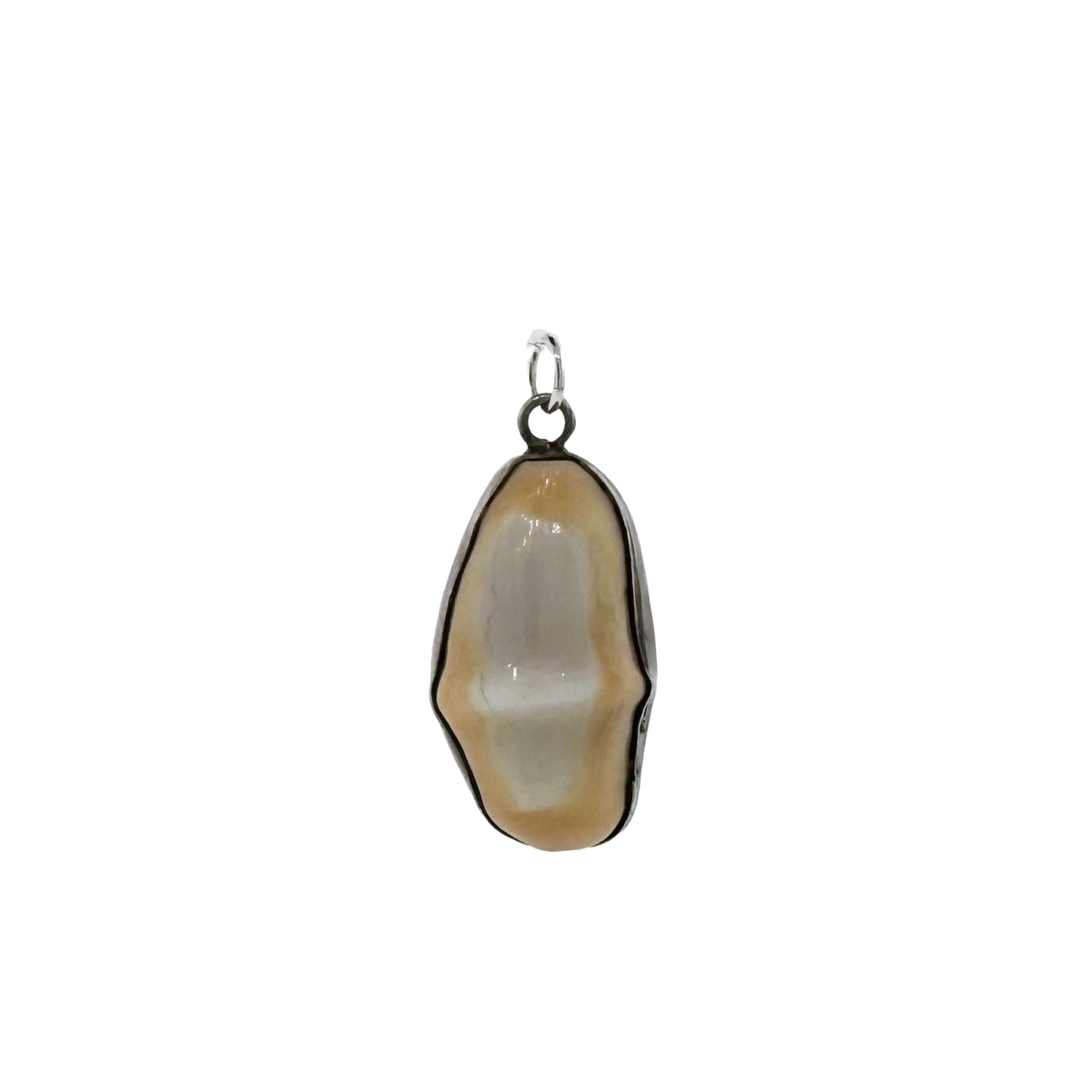 Estate Sterling Silver + Elk Tooth Pendant Charm