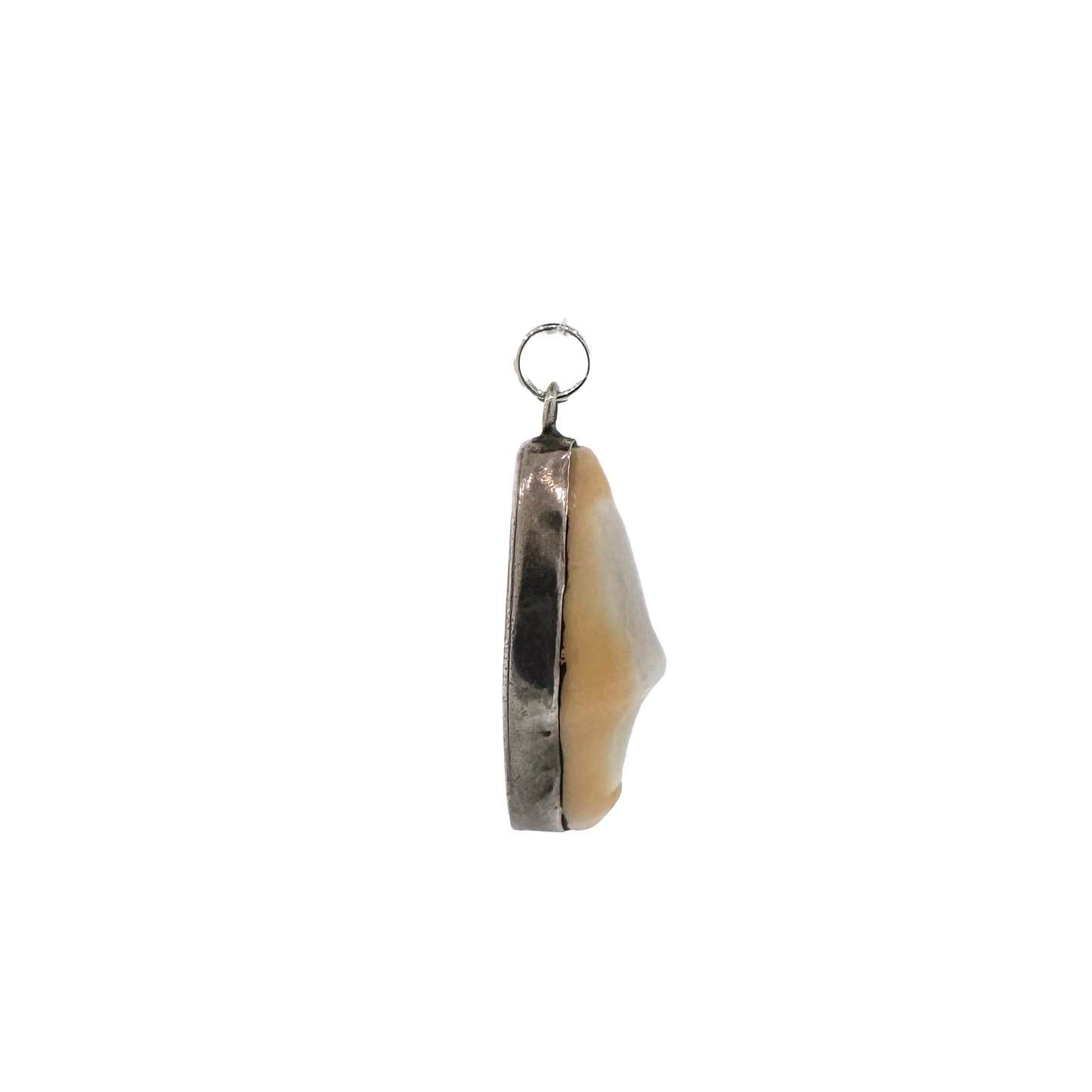 Estate Sterling Silver + Elk Tooth Pendant Charm