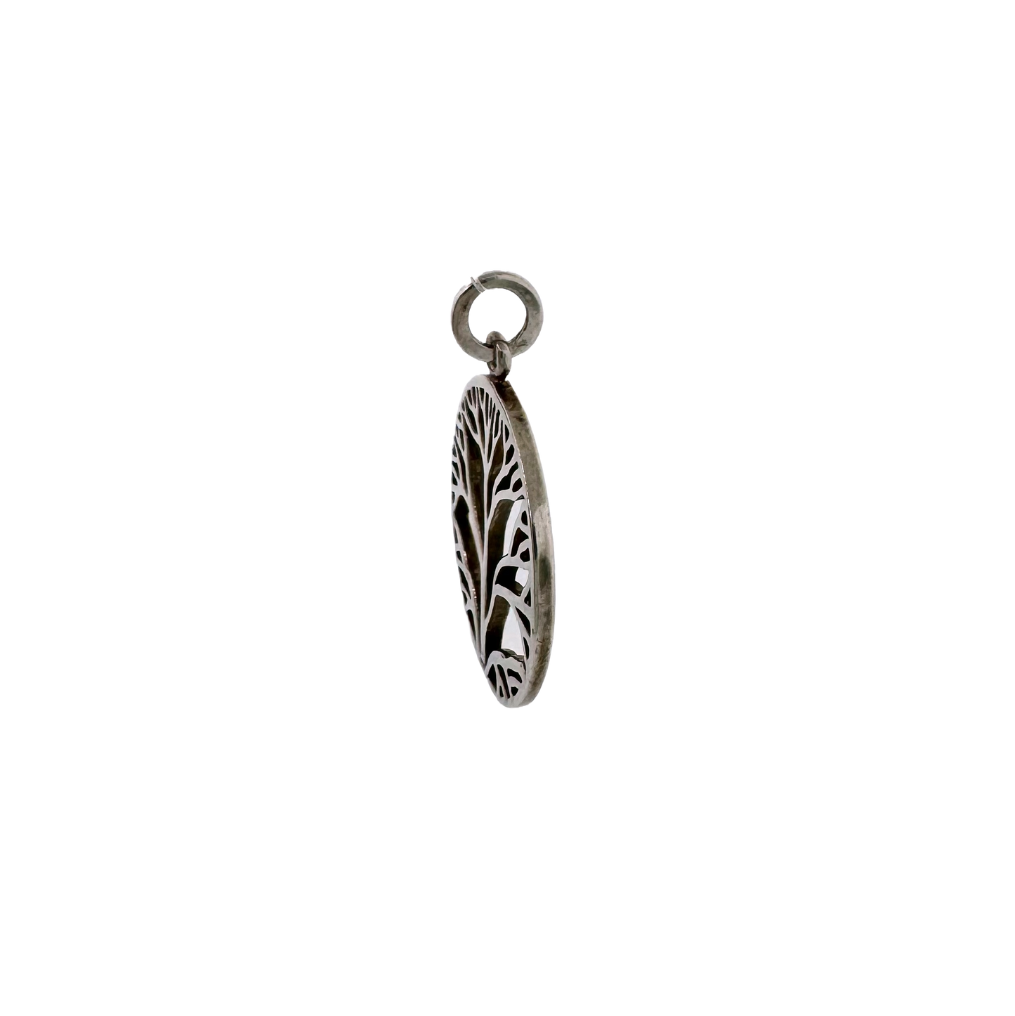 Estate Sterling Silver + Round Tree Pendant Charm