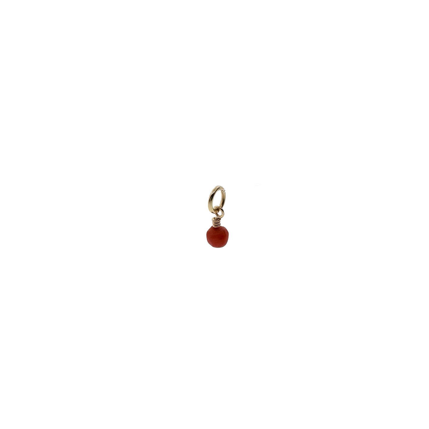 Estate 14k + Victorian Carved Coral Ball Bead Charm