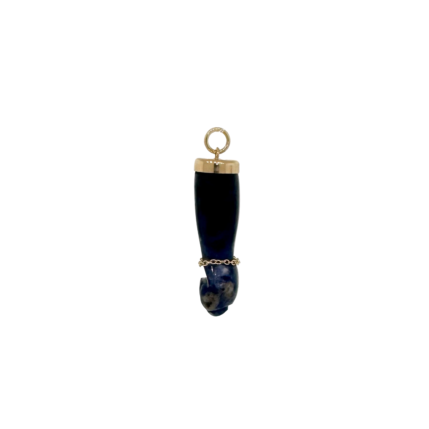 Estate 14k + Sodalite Mano Figa Fist Amulet