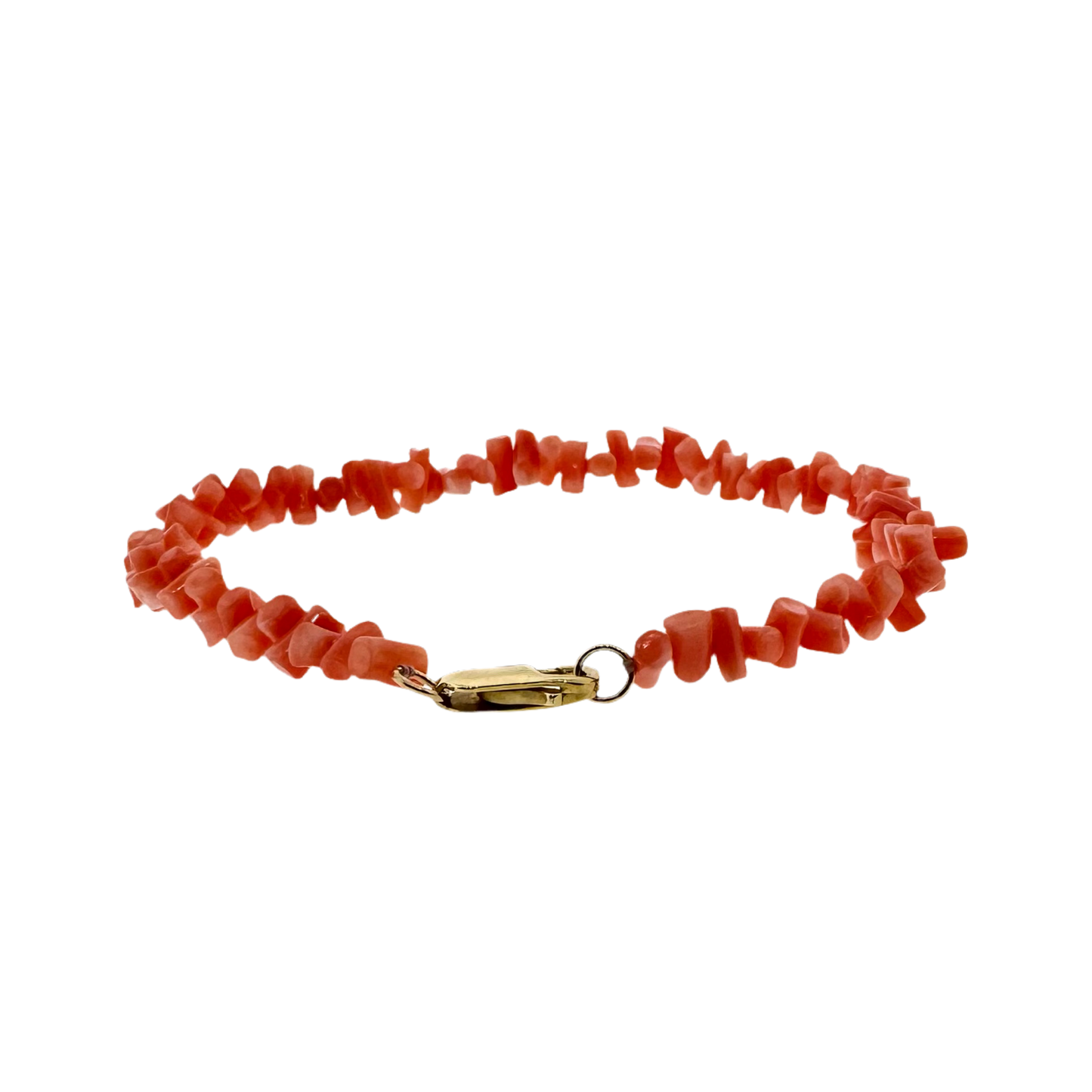 Estate 14k + Coral Bead Bracelet