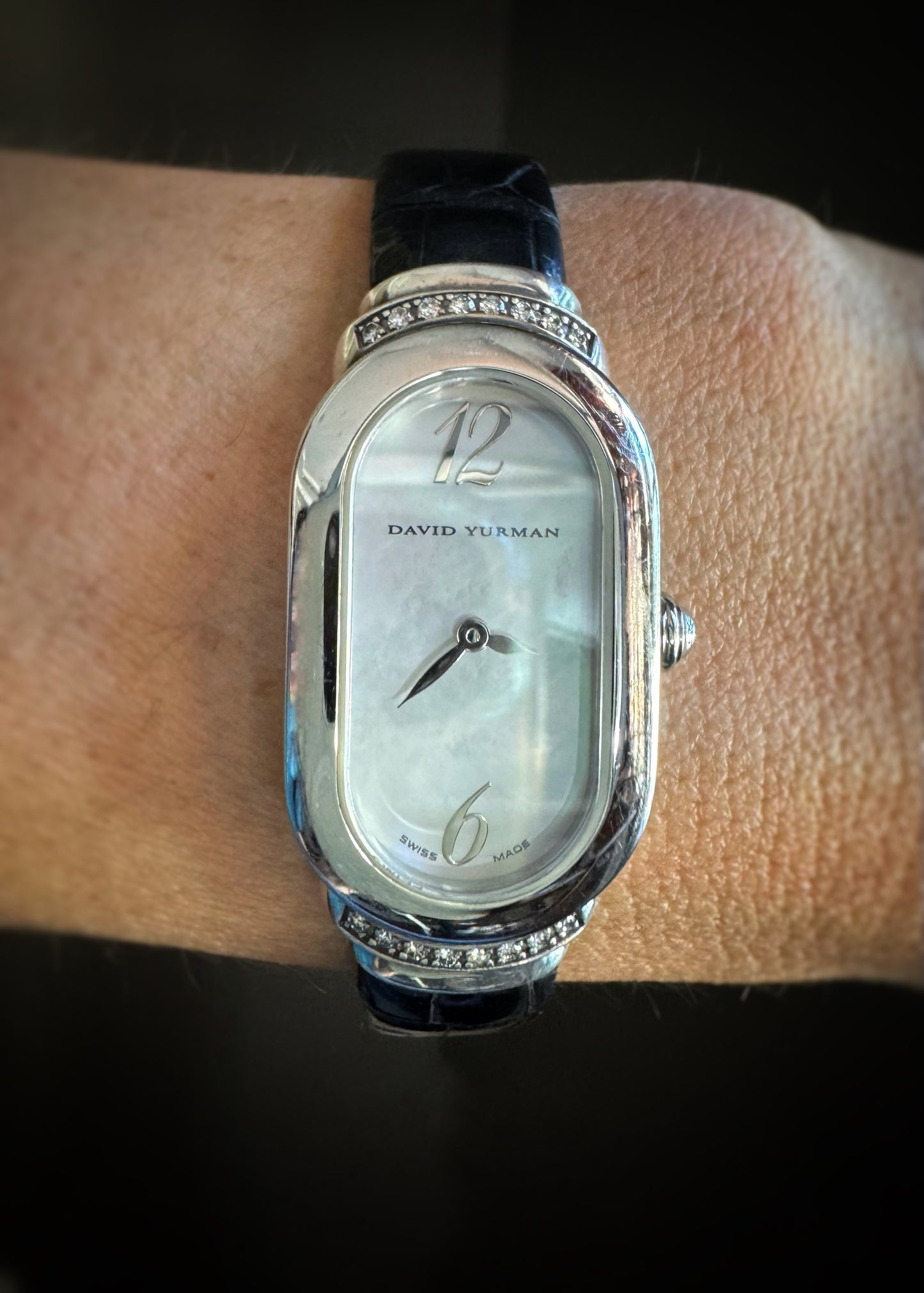 Estate Designer Sterling + Diamond Madison Watch