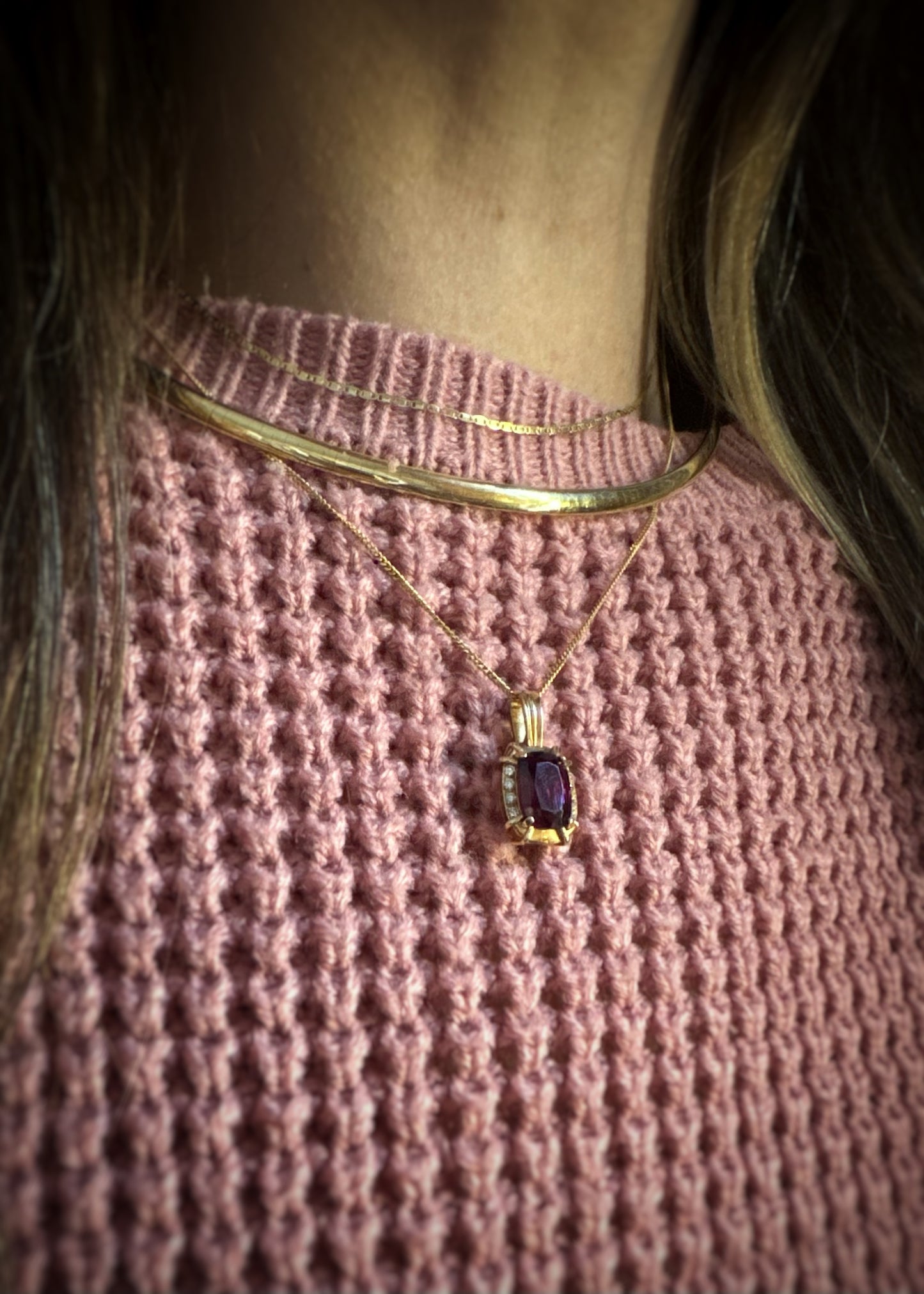 Estate 14k + Omega Necklace