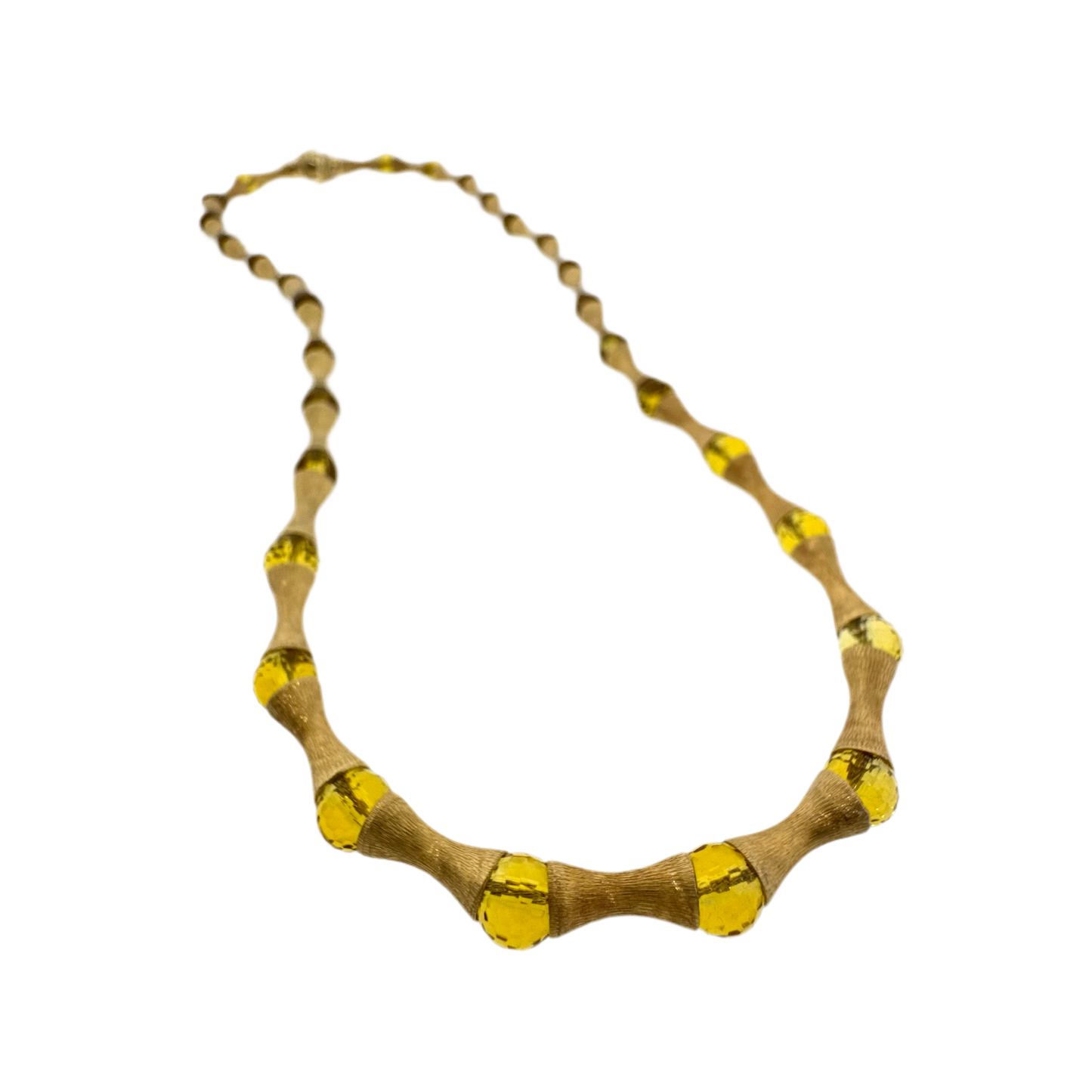 Estate 18k + Beaded Citrine Necklace