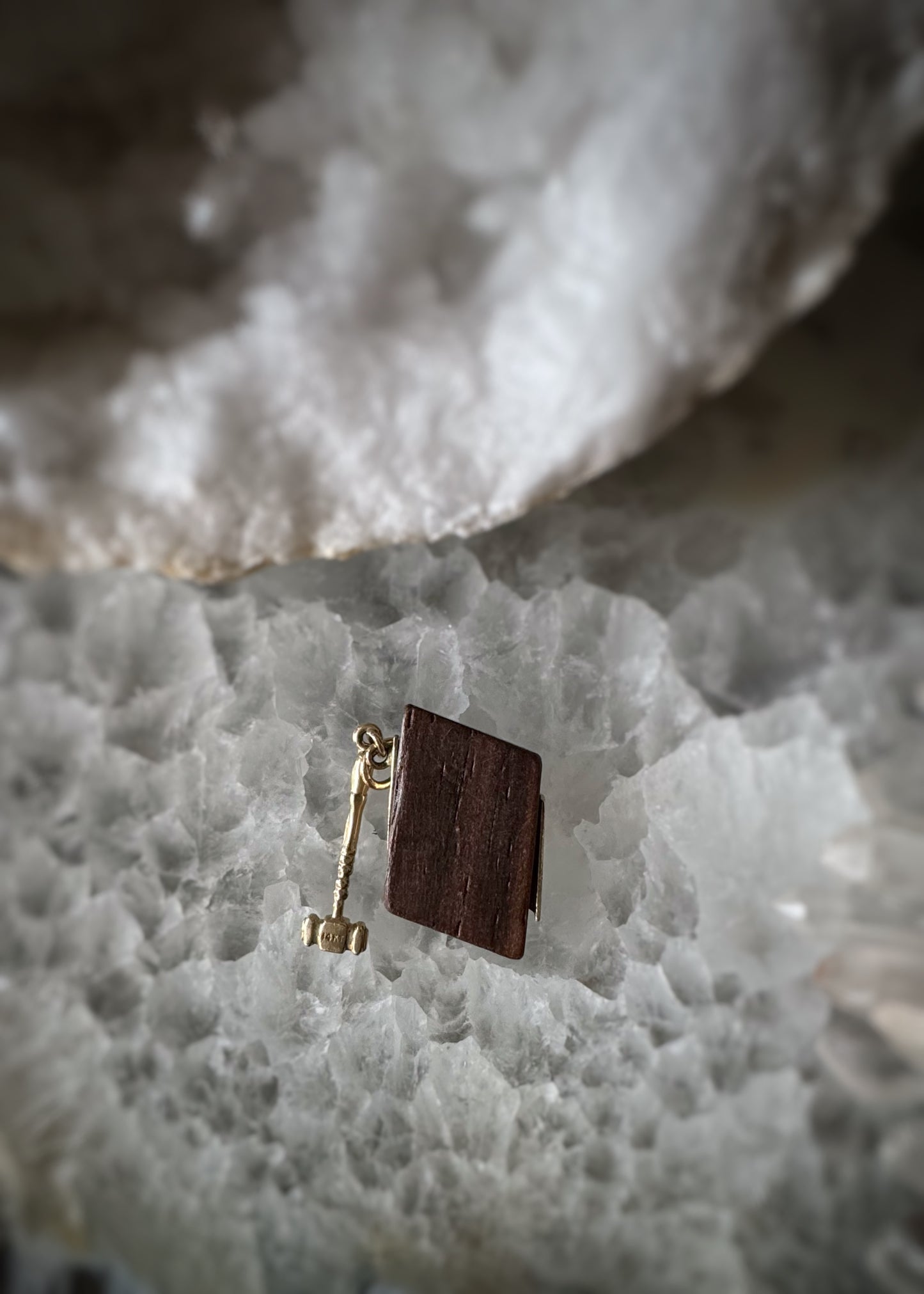 Estate 14k + Knock on Wood Charm