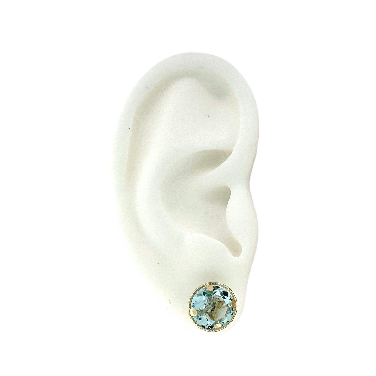 Estate 14k + Blue Topaz Stud Earrings