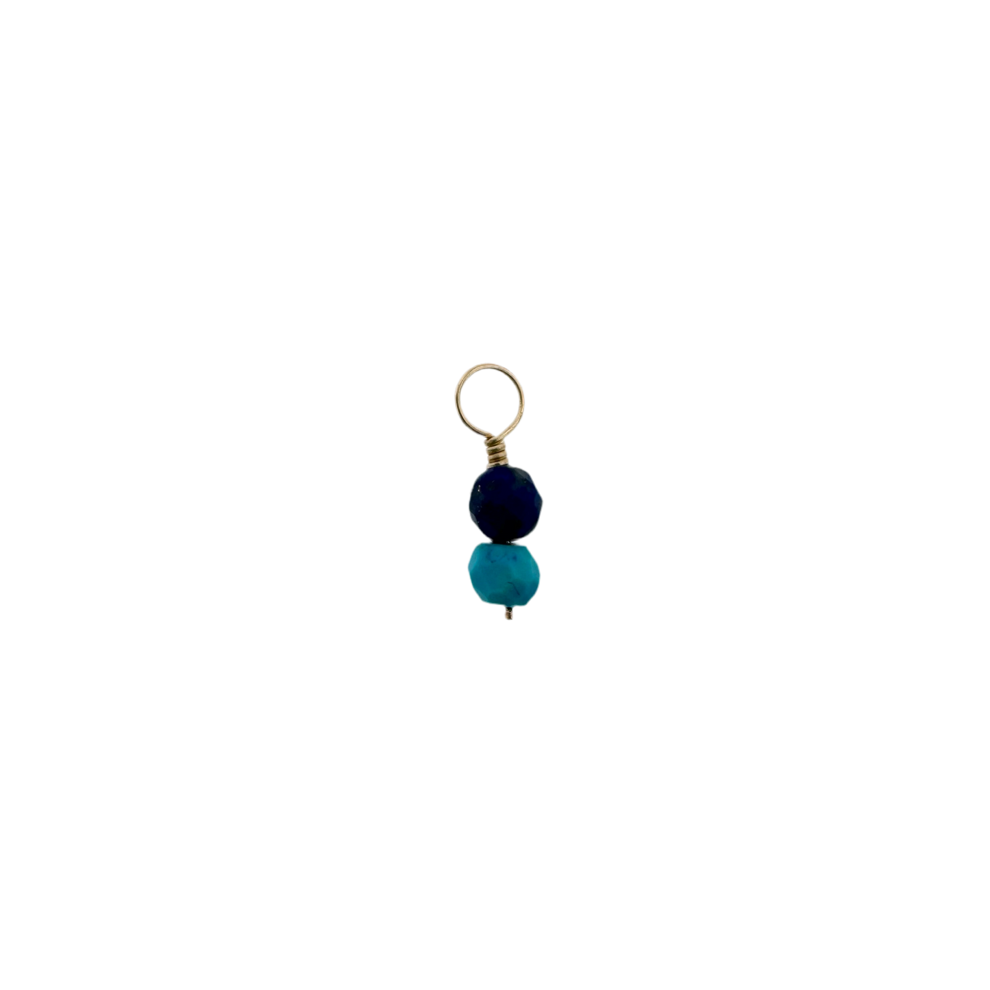 14k Mini Charm + Turquoise and Lapis