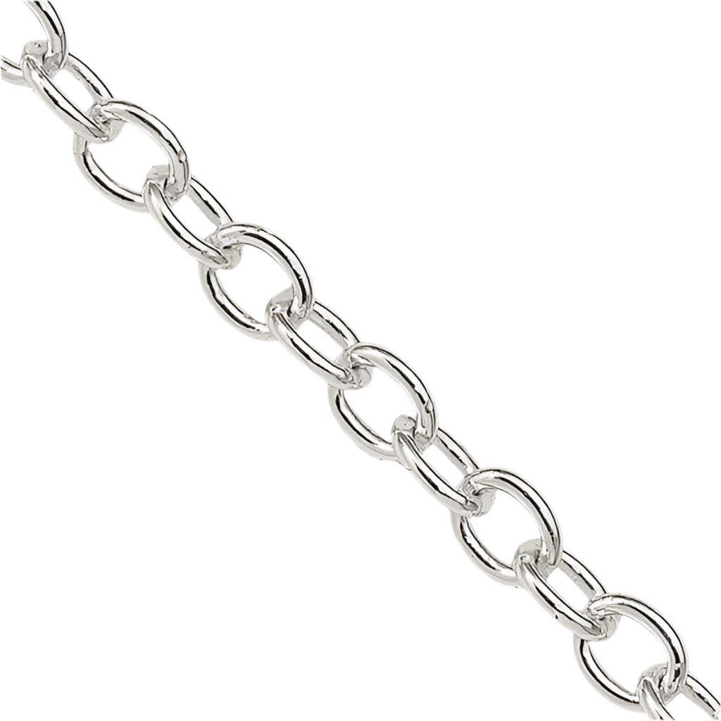 Sterling Silver + Open Oval Chain