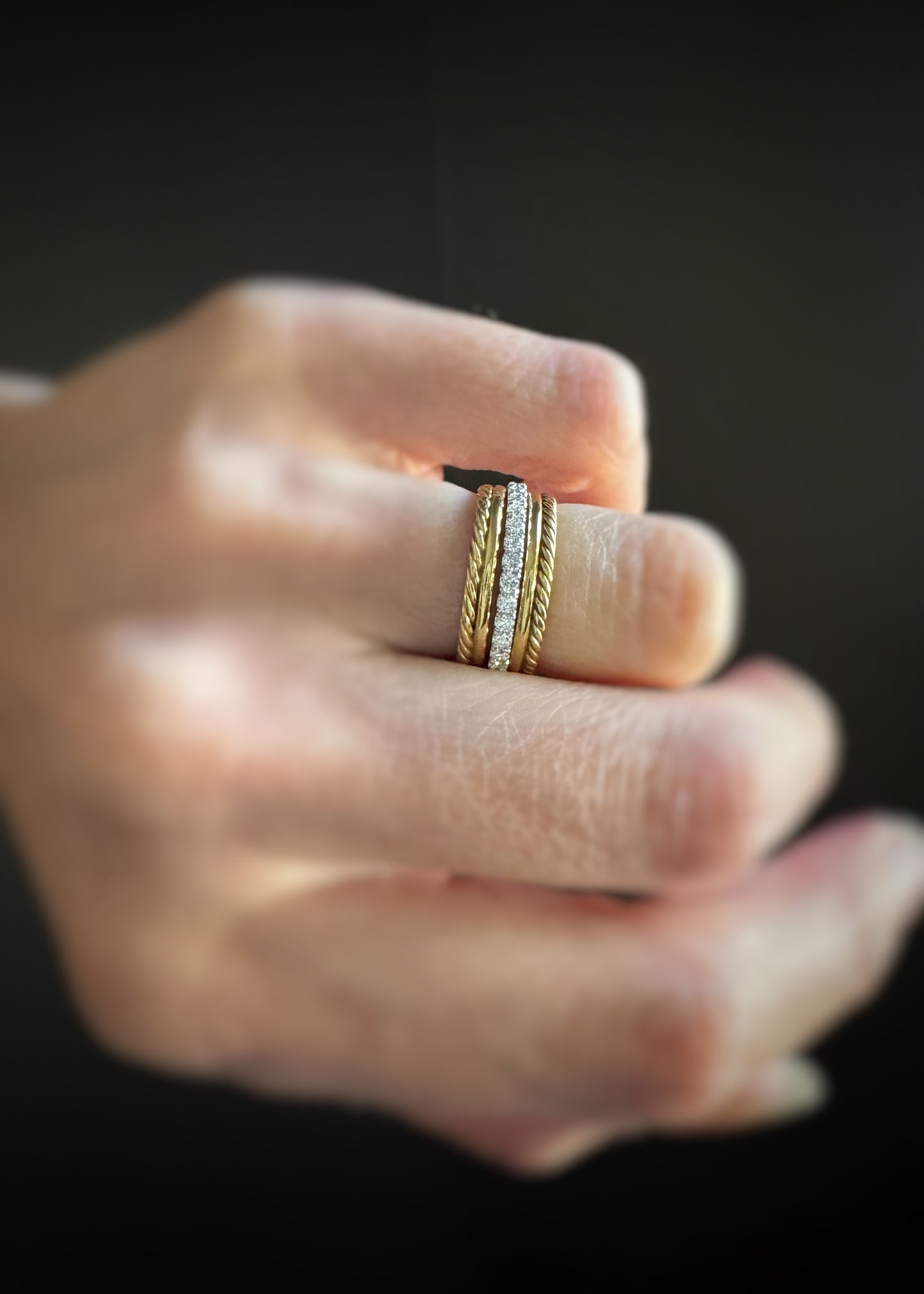 Estate 18k + Pair of Rope Bands