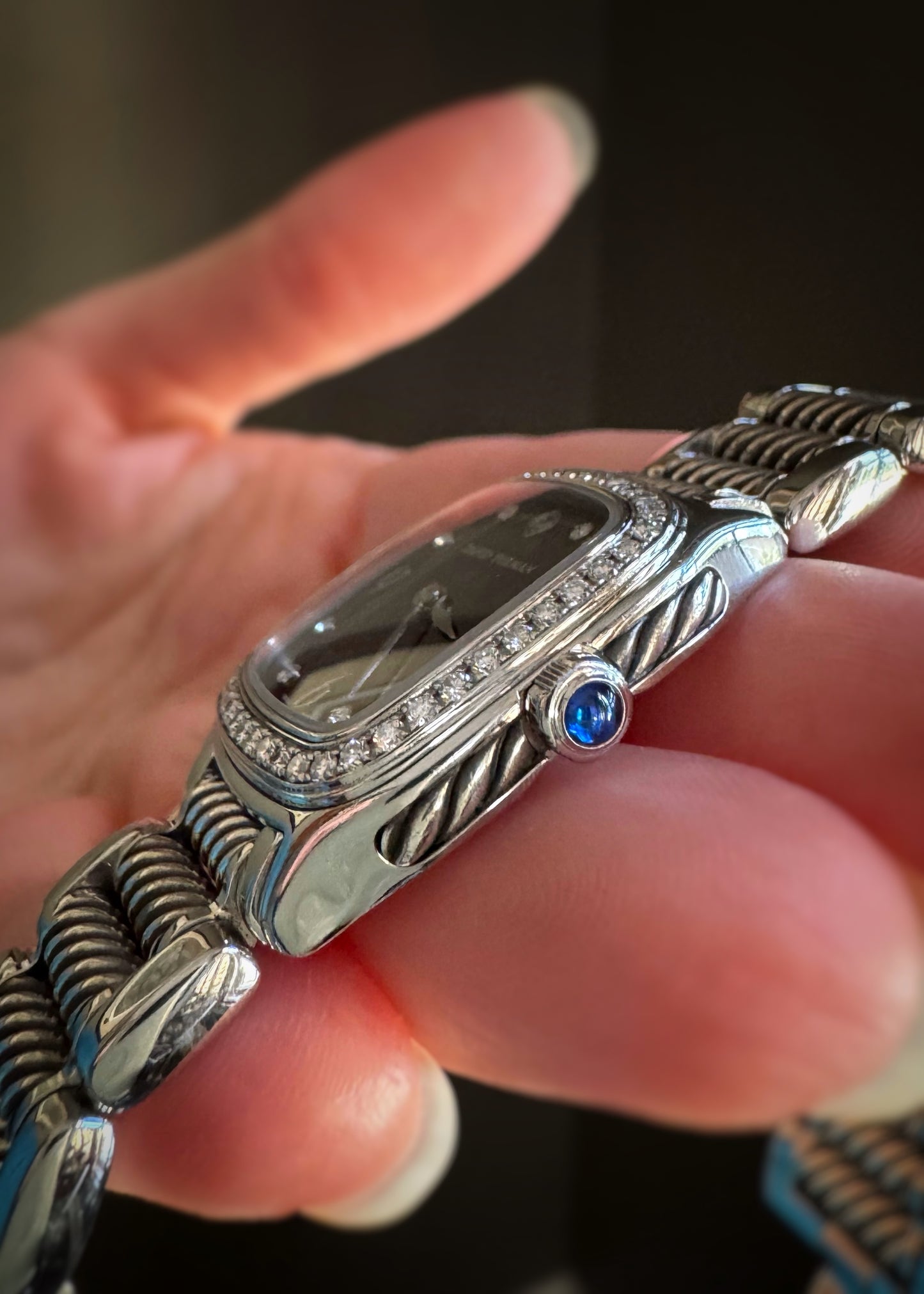 Estate Designer Stainless + Mother-of-Pearl and Diamond Thoroughbred Watch