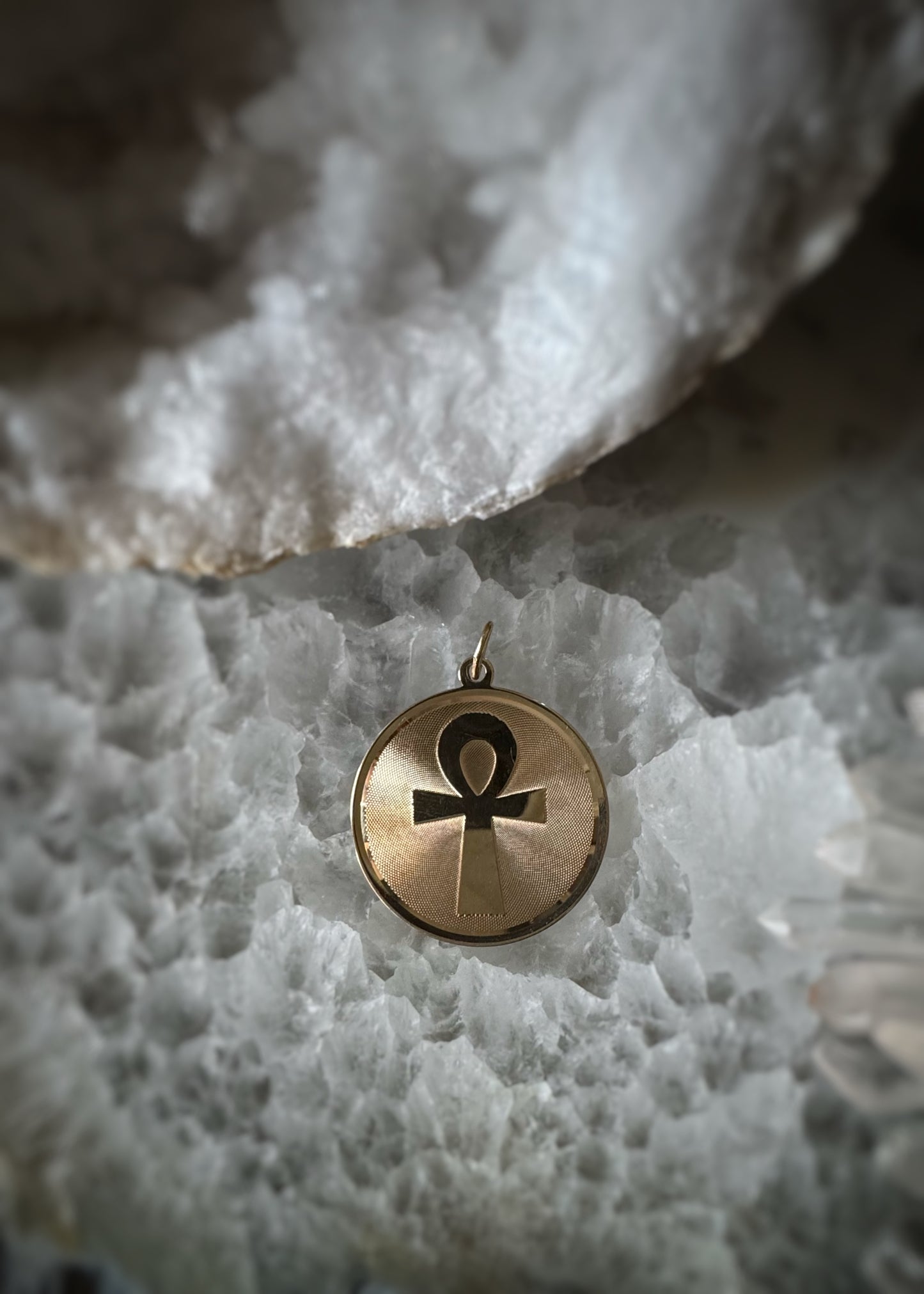 Estate 14k + Ankh Disc Charm