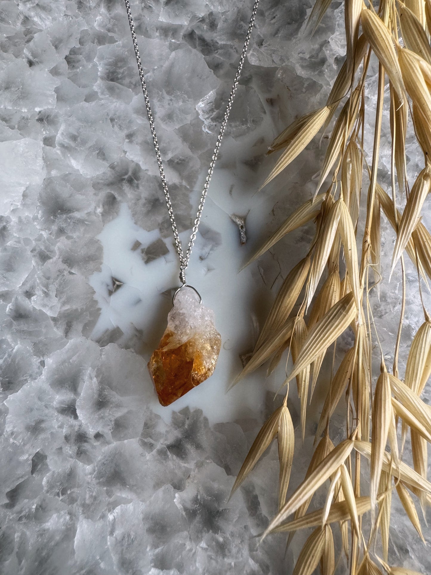 Sterling + Citrine Rough Necklace