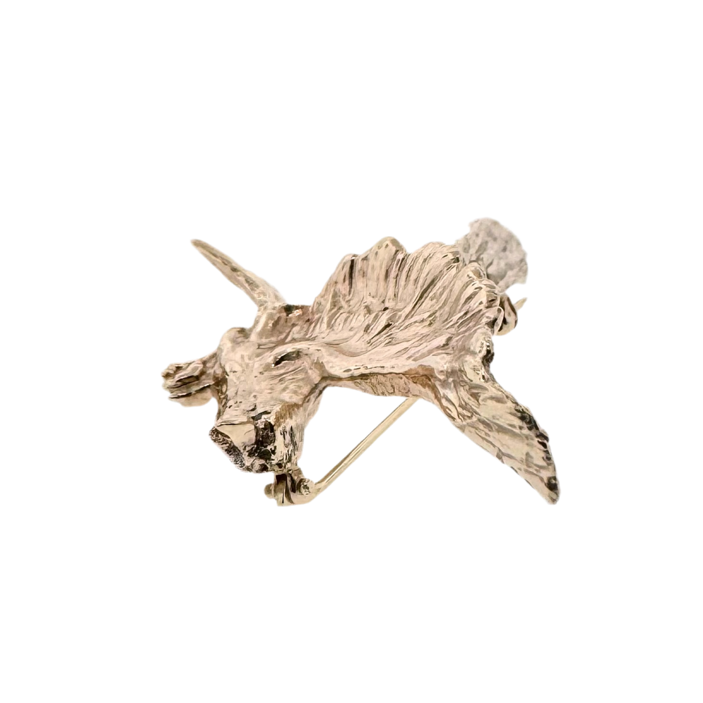 Estate 14k + Eagle Brooch with Sapphire Eye