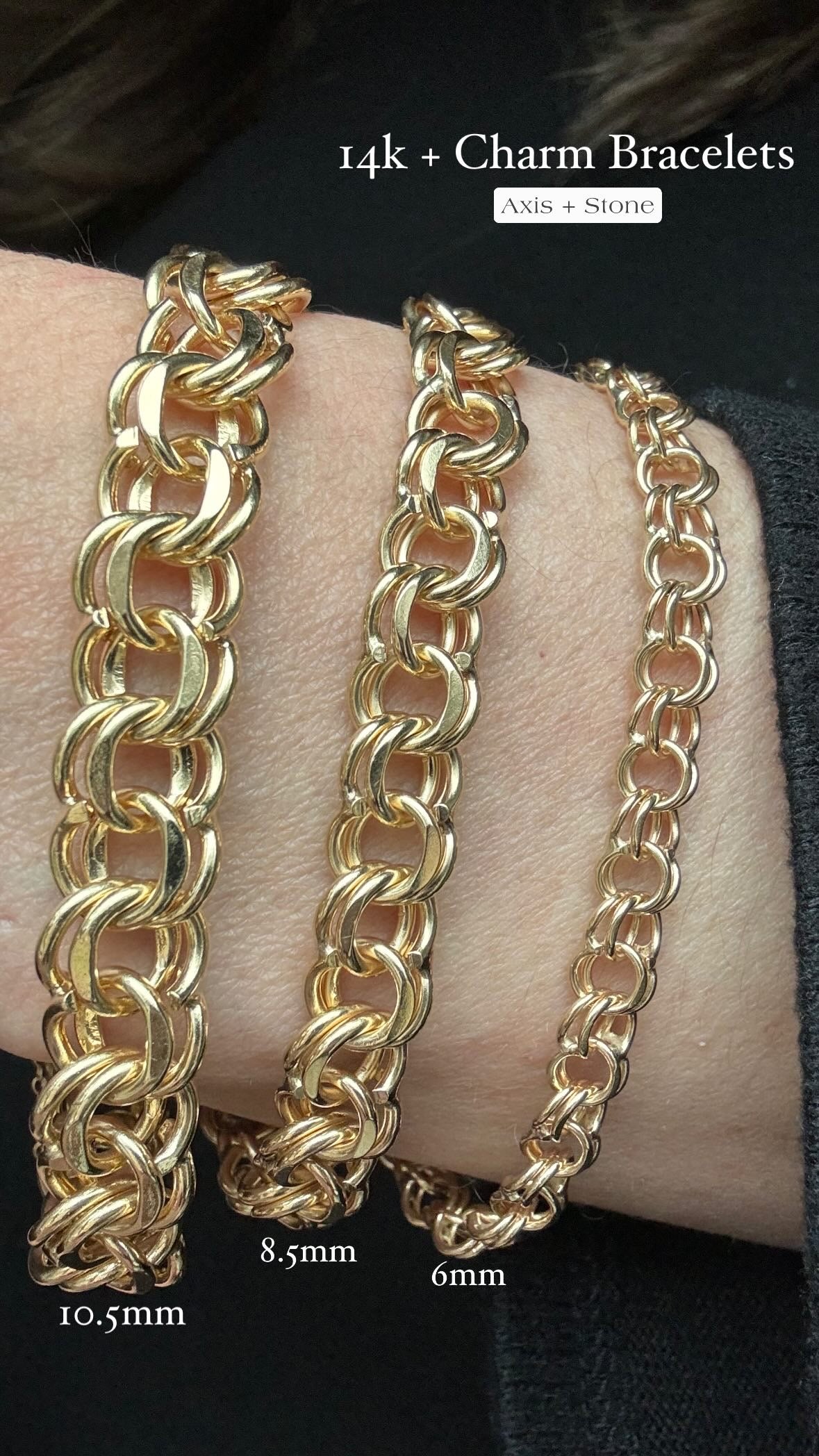 Estate 14k + Charm Bracelet 10.5mm