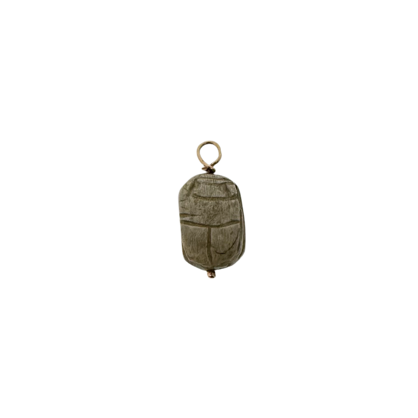14k + Vintage Steatite Scarab Charm