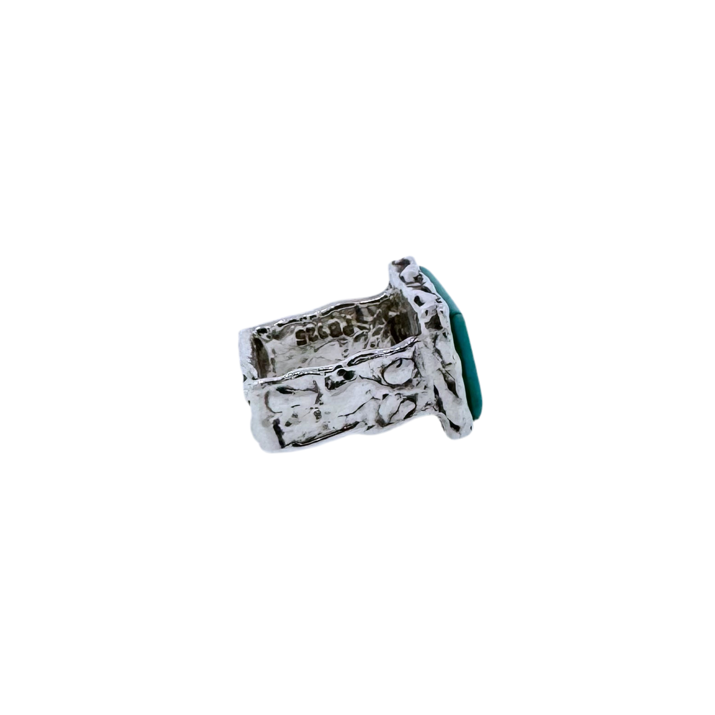 Estate Designer Sterling Silver + Turquoise Ring