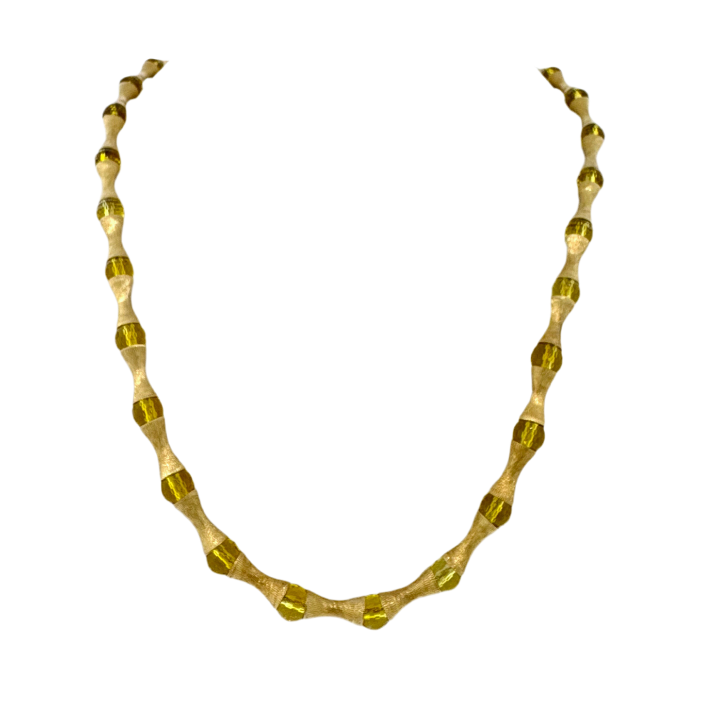 Estate 18k + Beaded Citrine Necklace