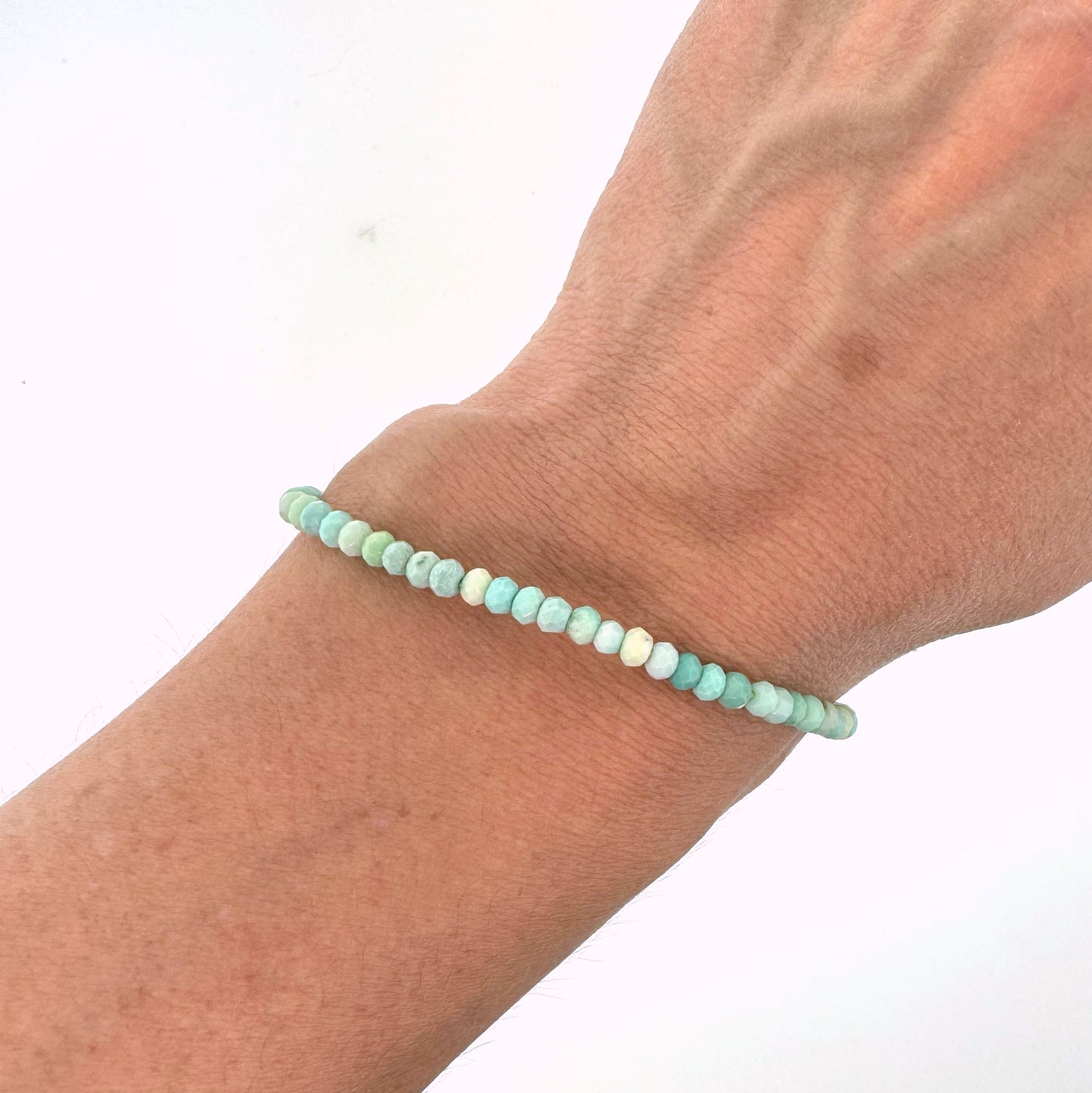 Prase Opal Bead Stretch Bracelet