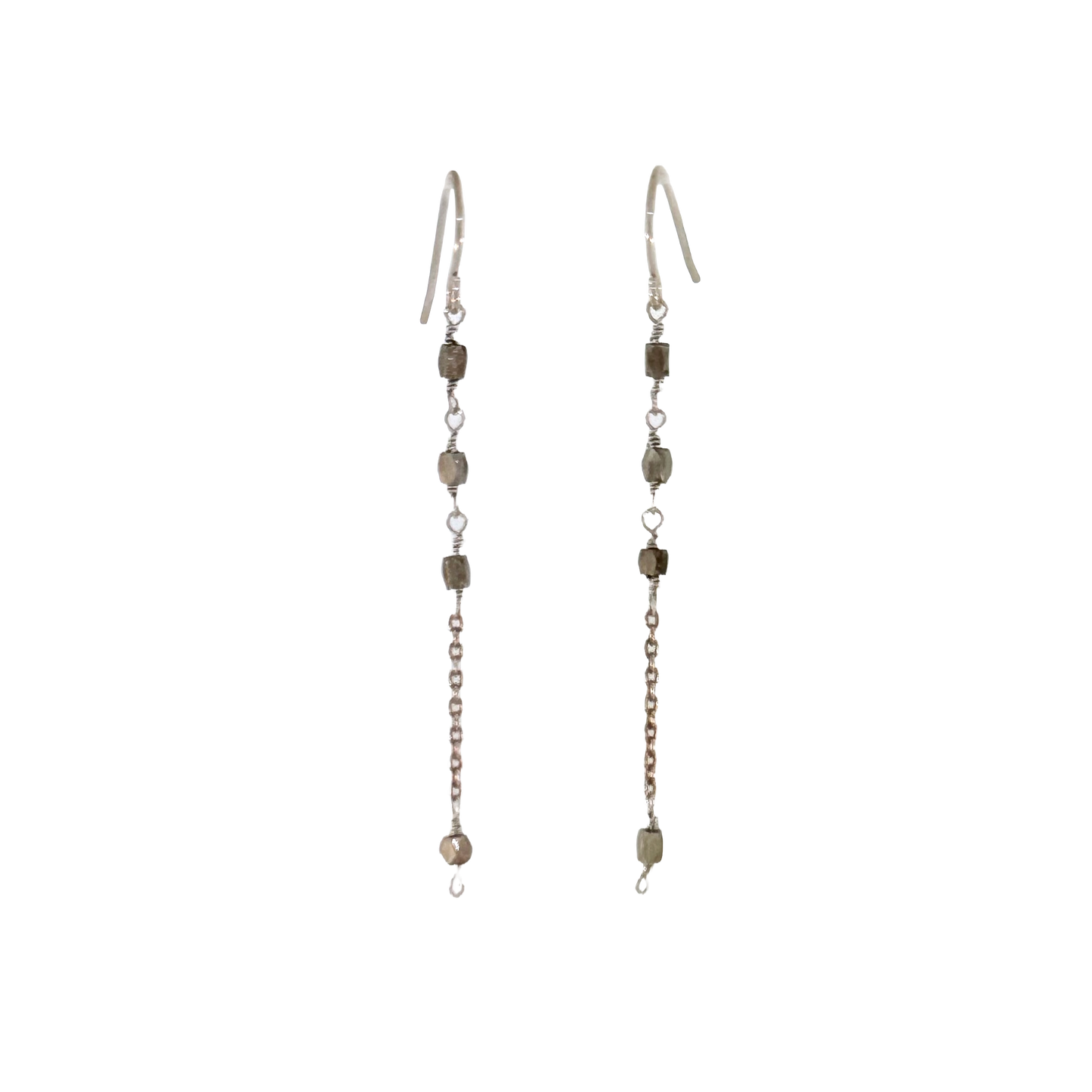 Sterling + Beaded Drop Earrings