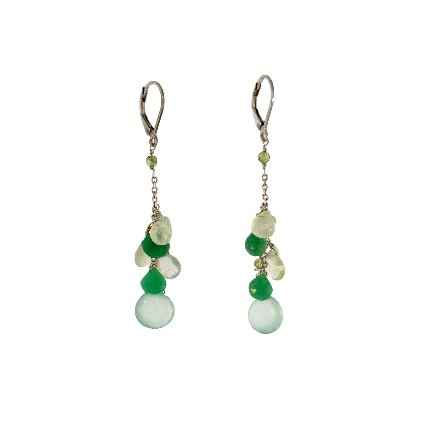 Sterling + Sea Greens Gemstone Drop Earrings