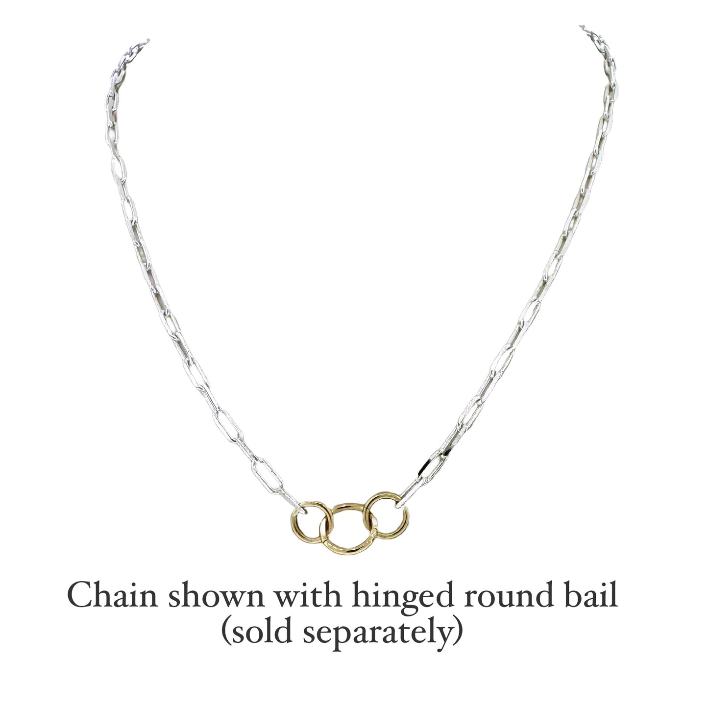 Sterling + 14k Paperclip Chain for Hinged Charms