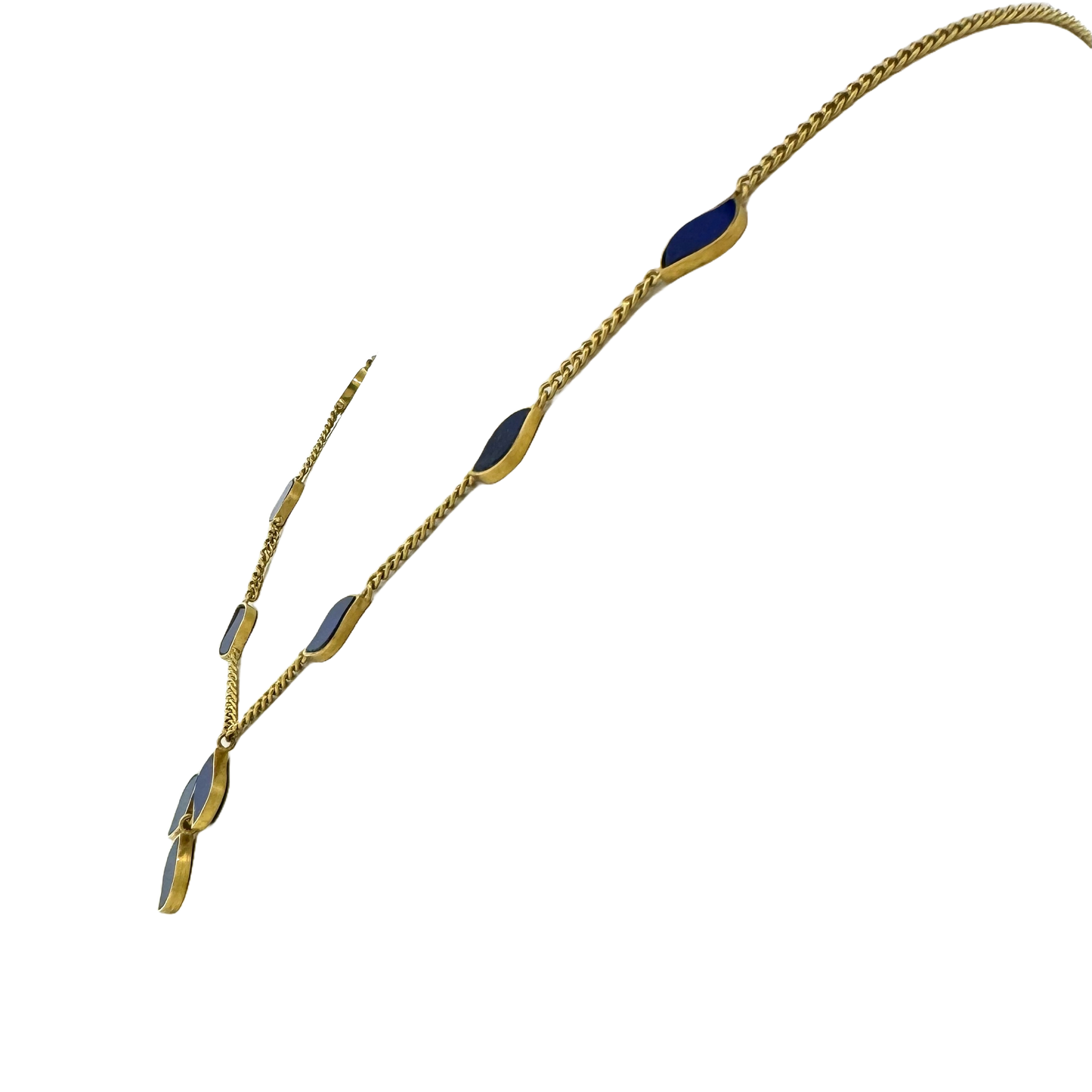 Estate 18k + Lapis Station Necklace