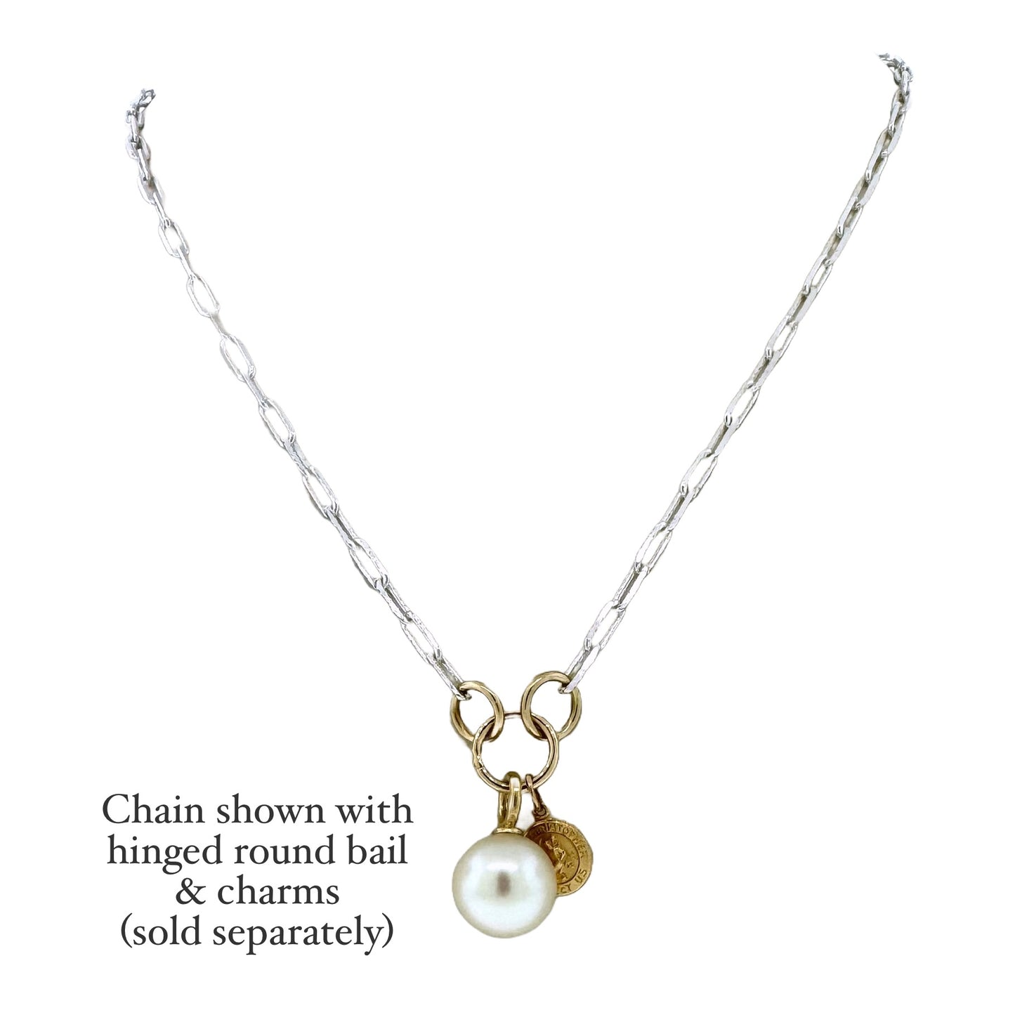 Sterling + 14k Paperclip Chain for Hinged Charms