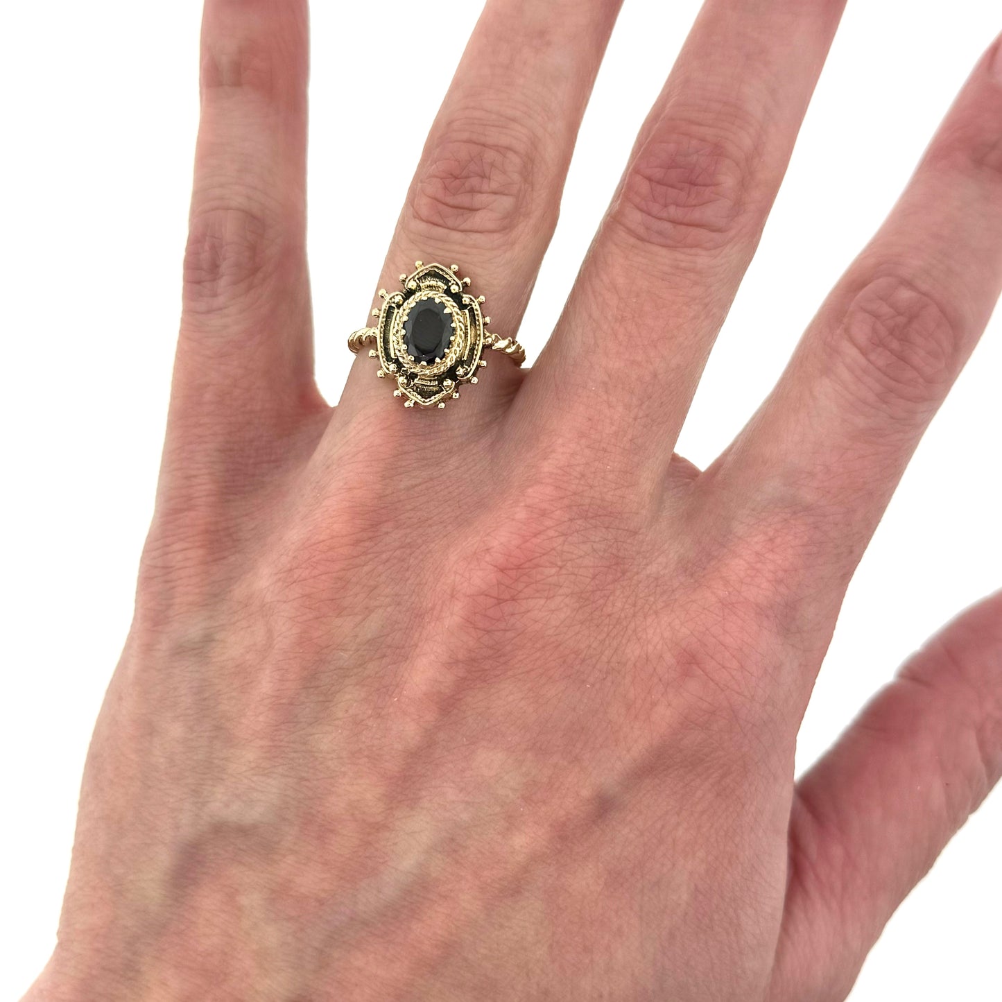 Estate 14k + Bohemian Garnet Ring