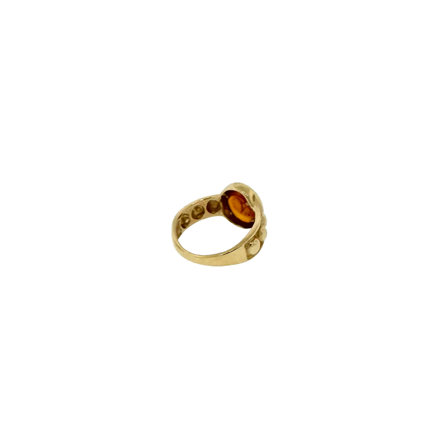 Estate 14k + Amber Cabochon Ring