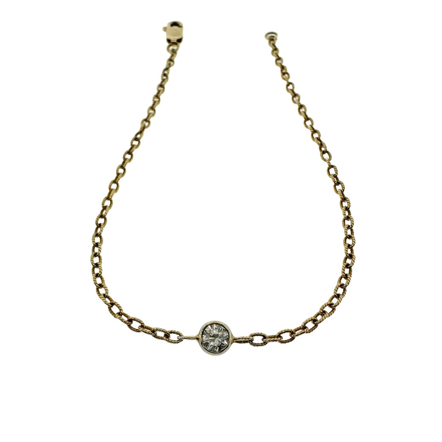 14k + Diamond Bezel Solitaire Bracelet