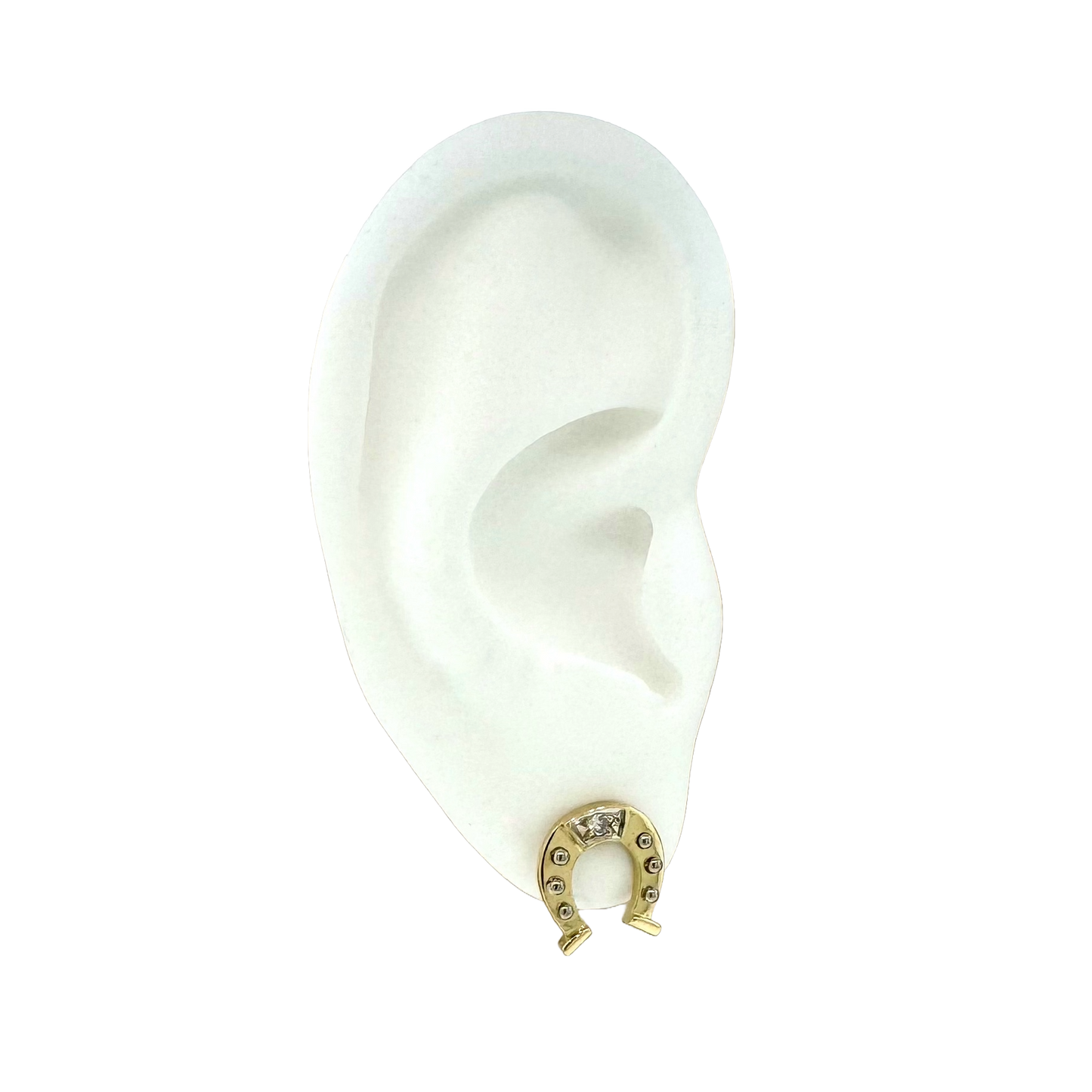 Estate 18k + Horseshoe Stud Earrings