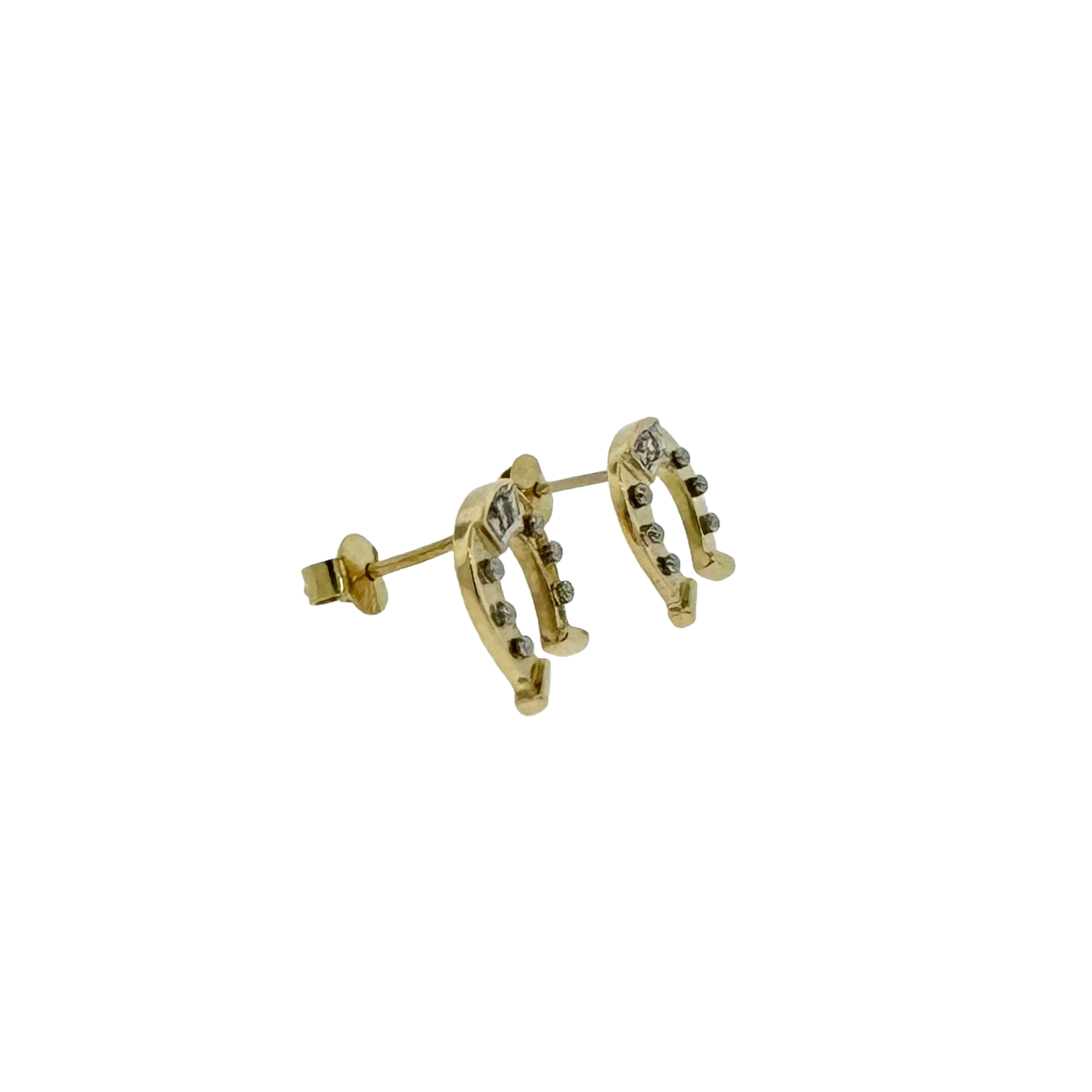 Estate 18k + Horseshoe Stud Earrings