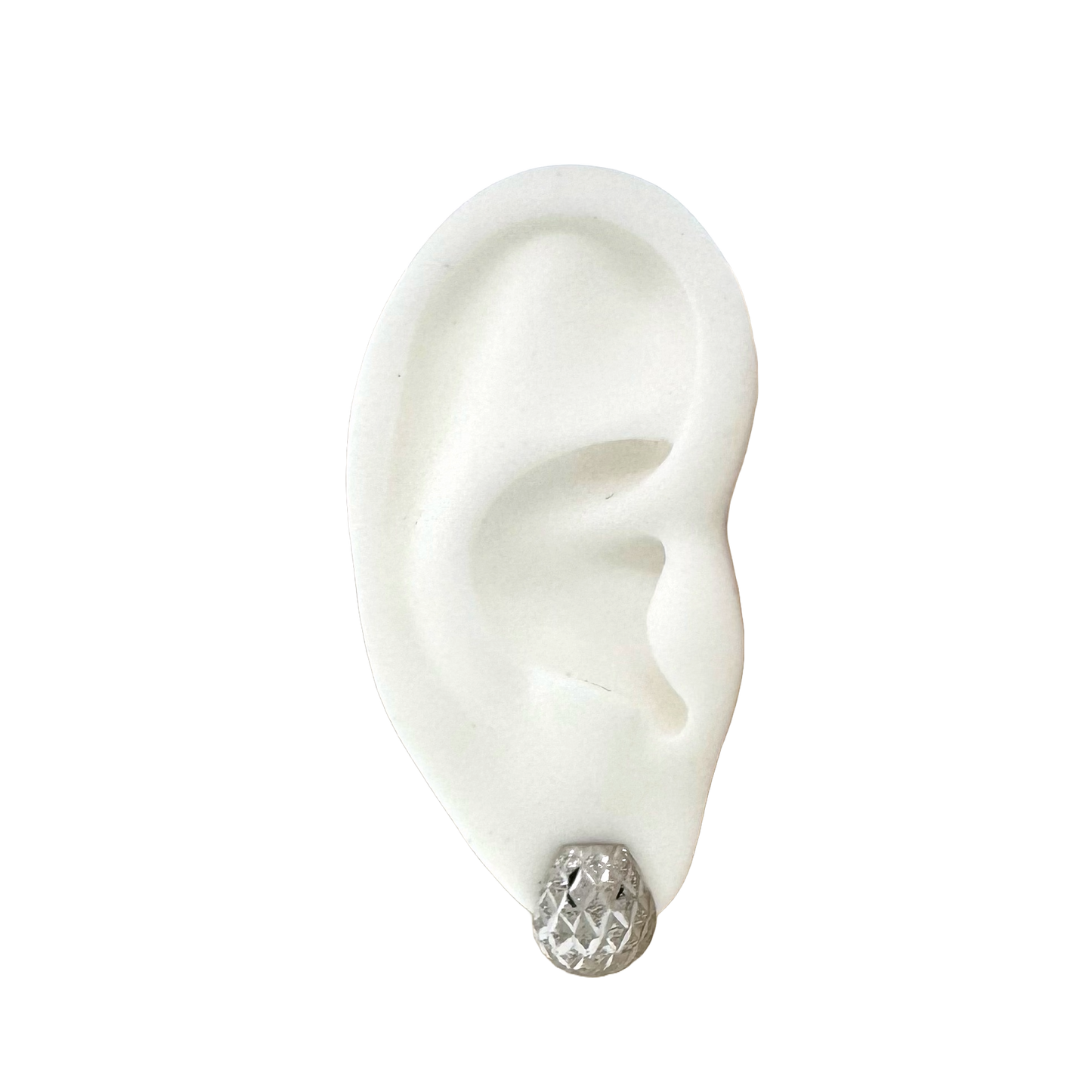 Estate 14k + Domed Diamond-cut Earrings