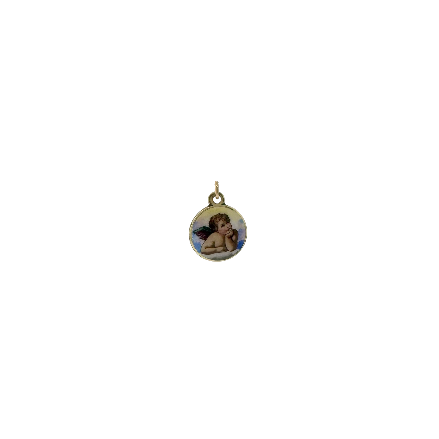 Estate 14k + Enameled Cherub Charm