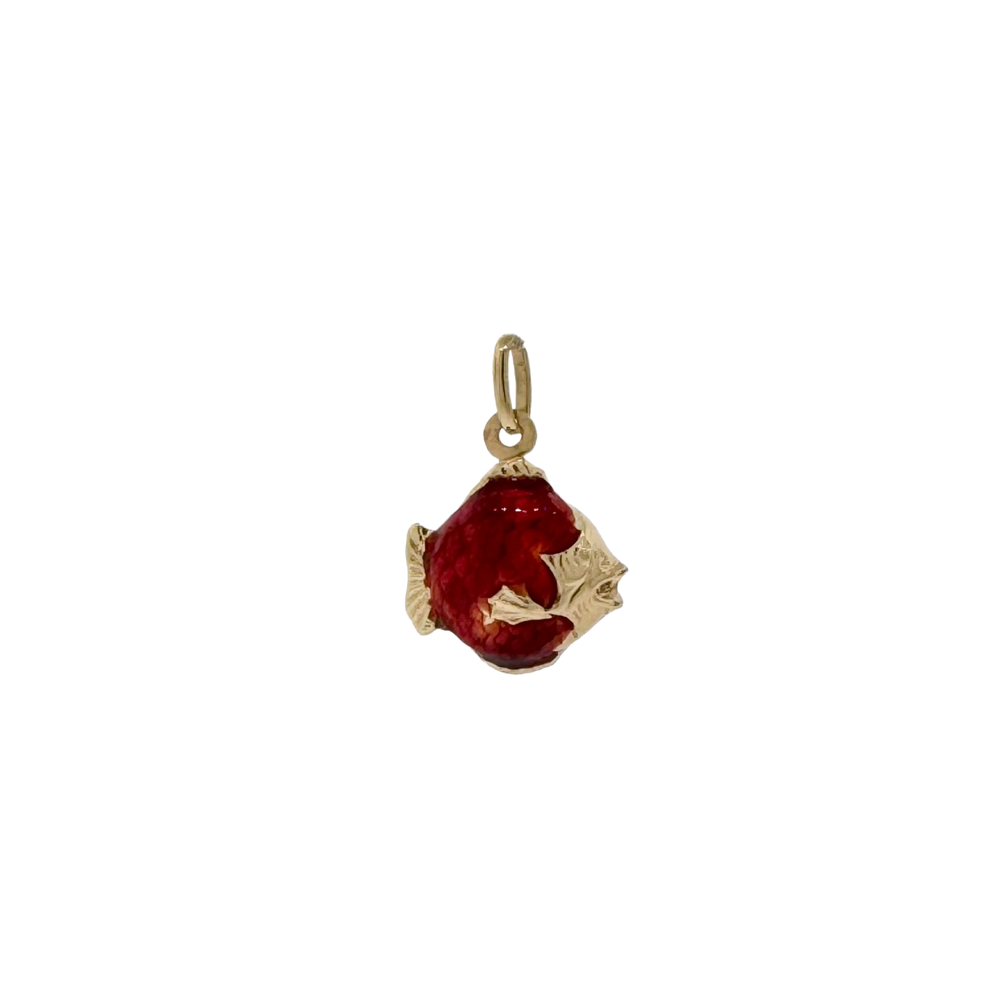 Estate 14k + Enameled Fish Charm