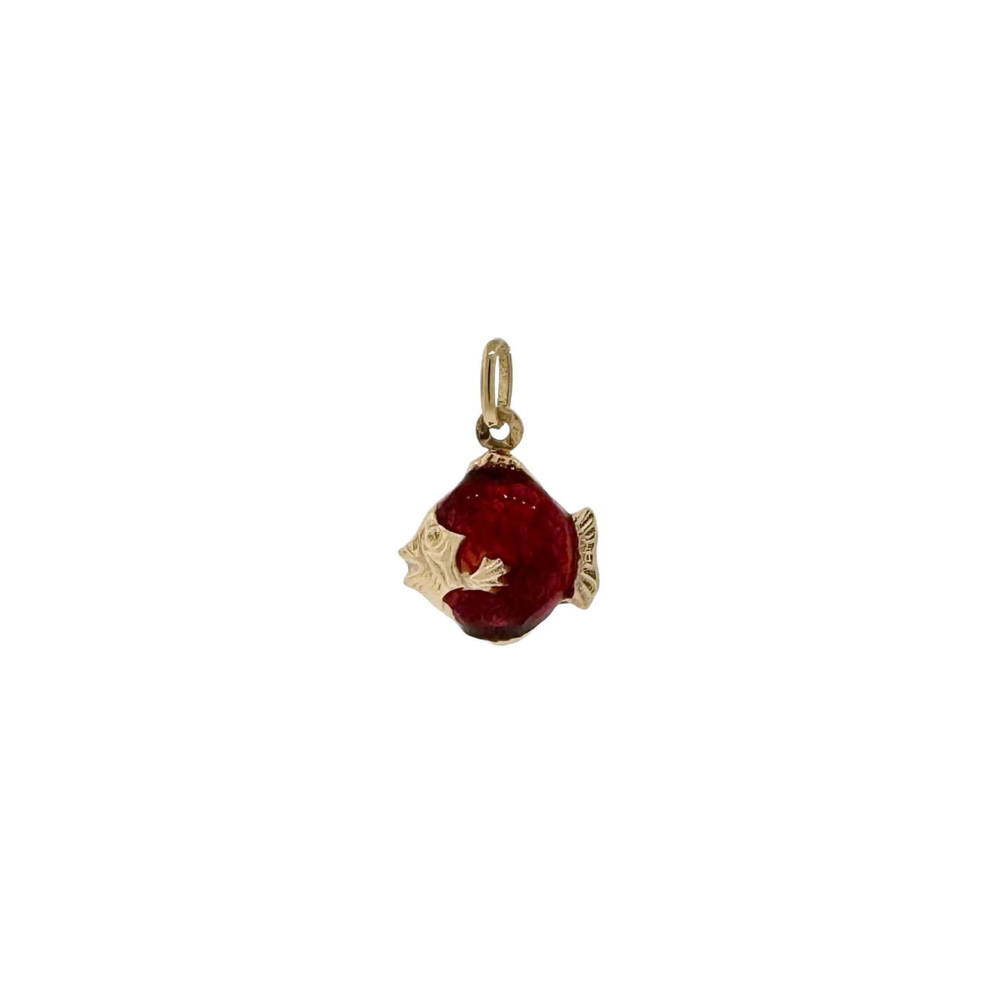 Estate 14k + Enameled Fish Charm