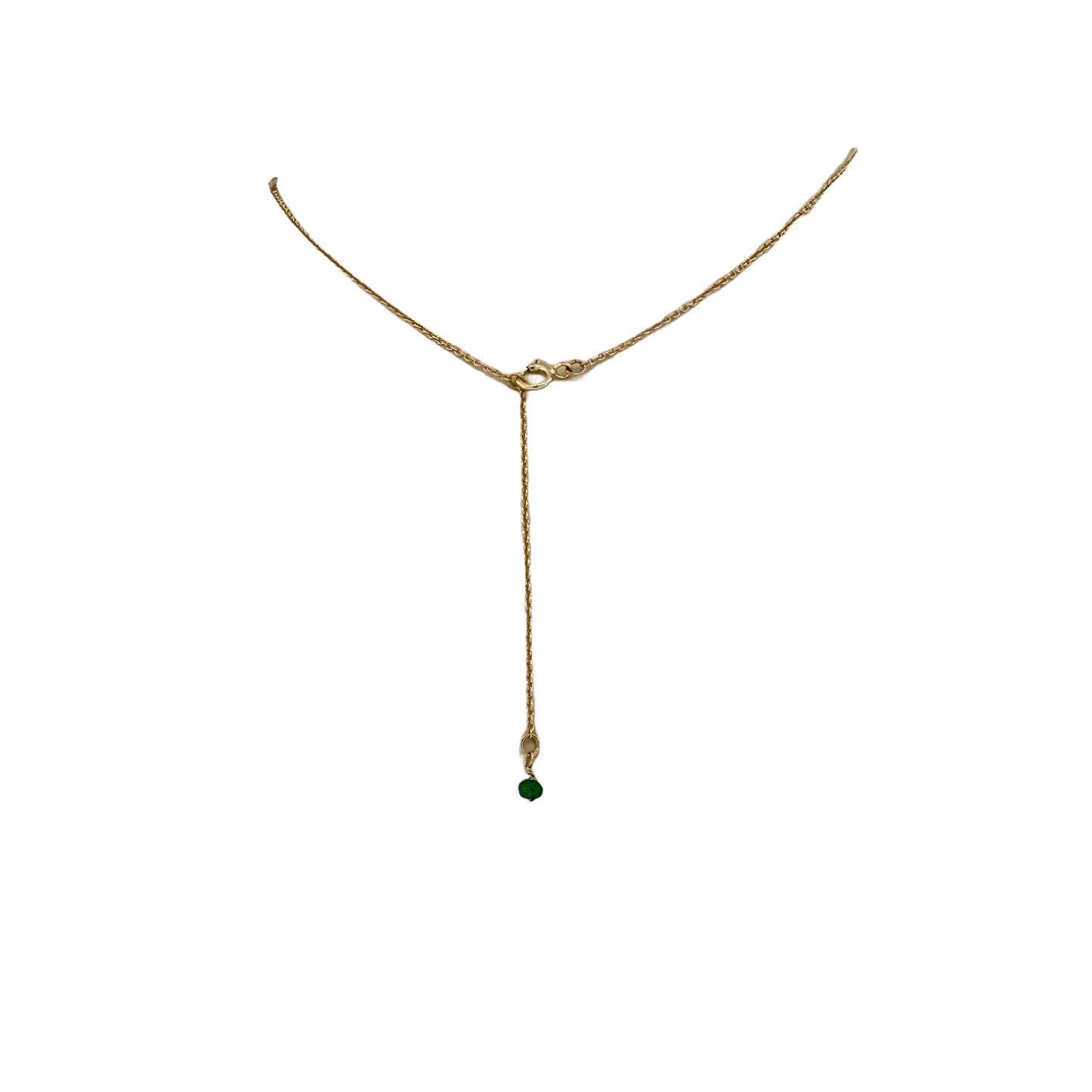 14k + Emerald Beads with Mini Disc Necklace