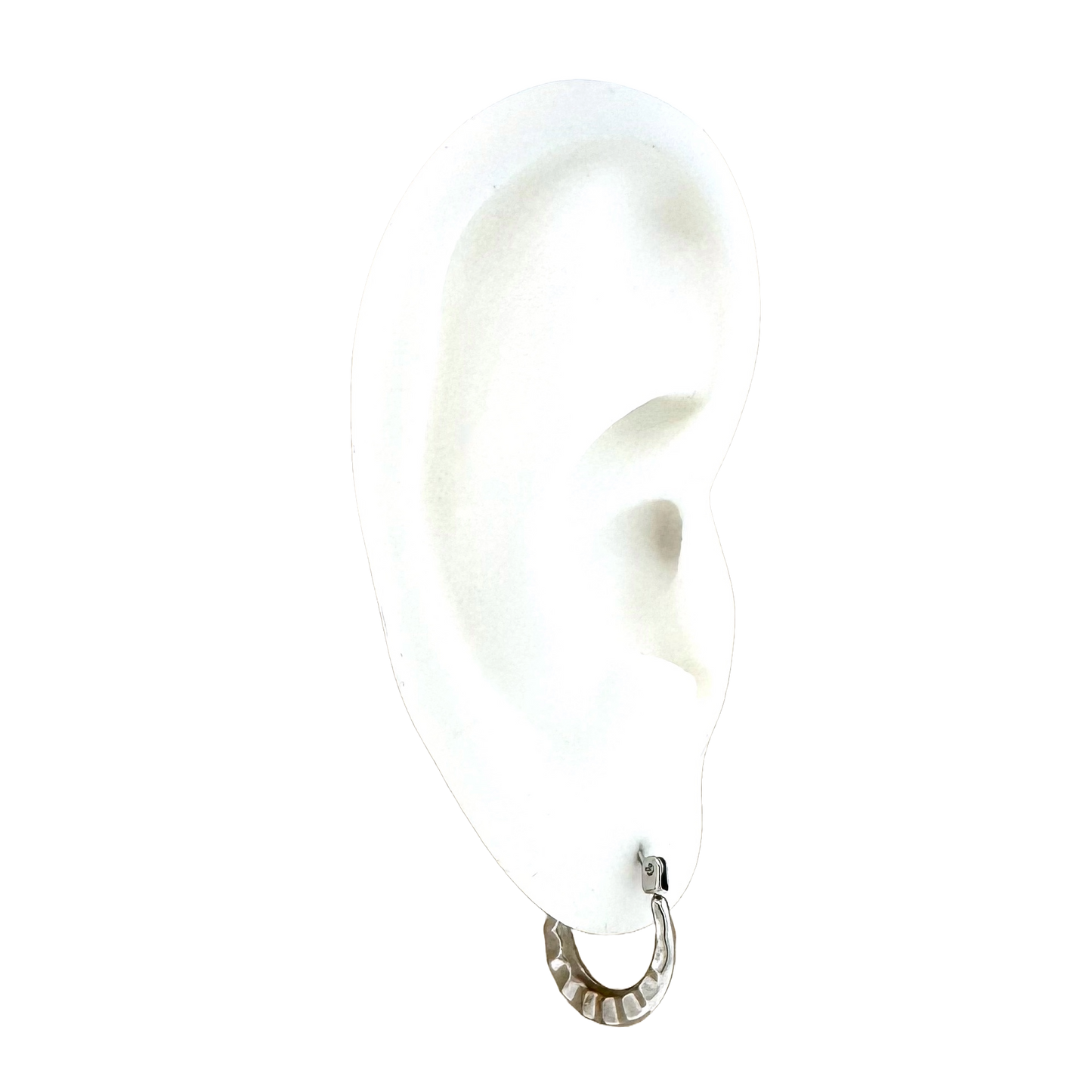 Estate 14k + Fluted Hoop Earrings