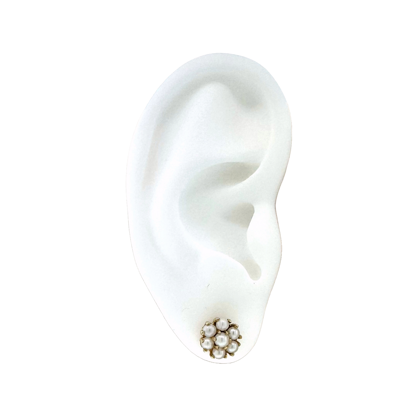 Estate 14k + Cultured Pearl Flower Stud Earrings