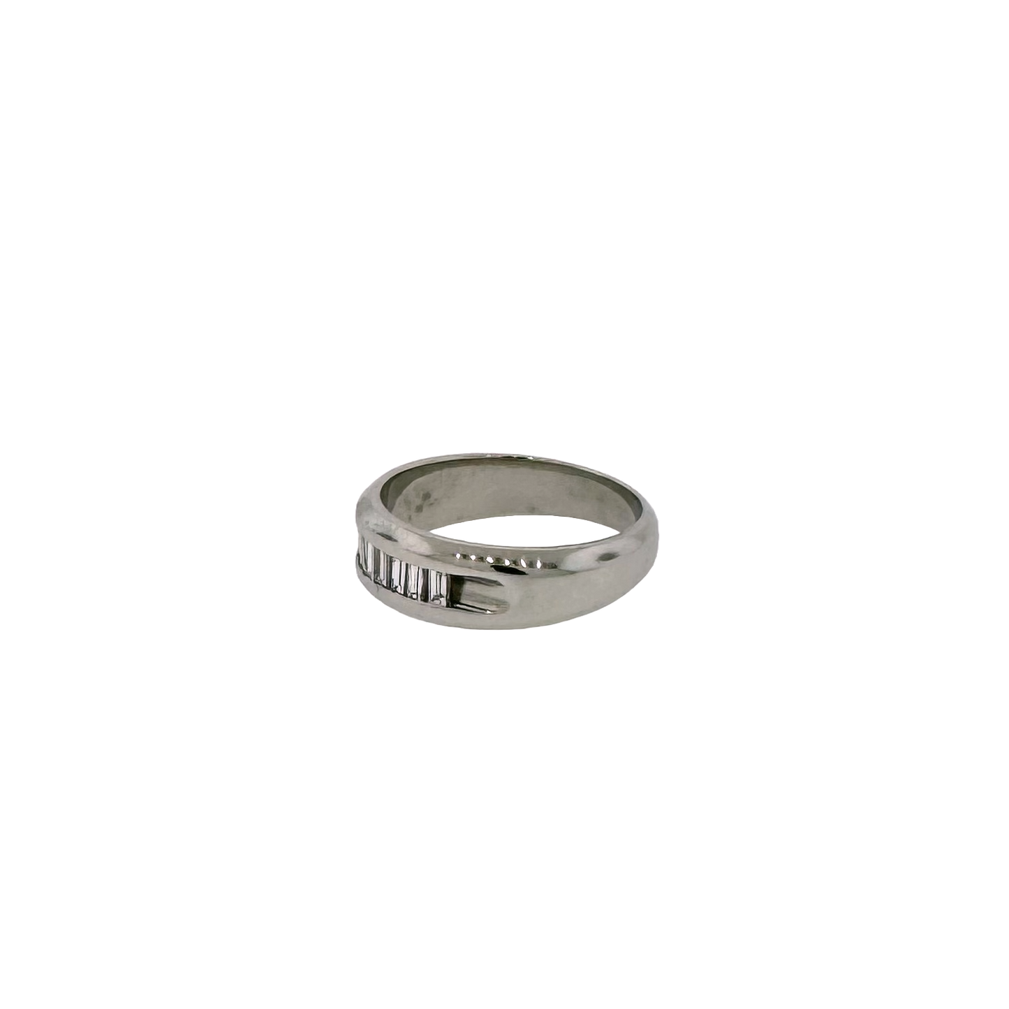 Estate Platinum + Baguette Diamond Band