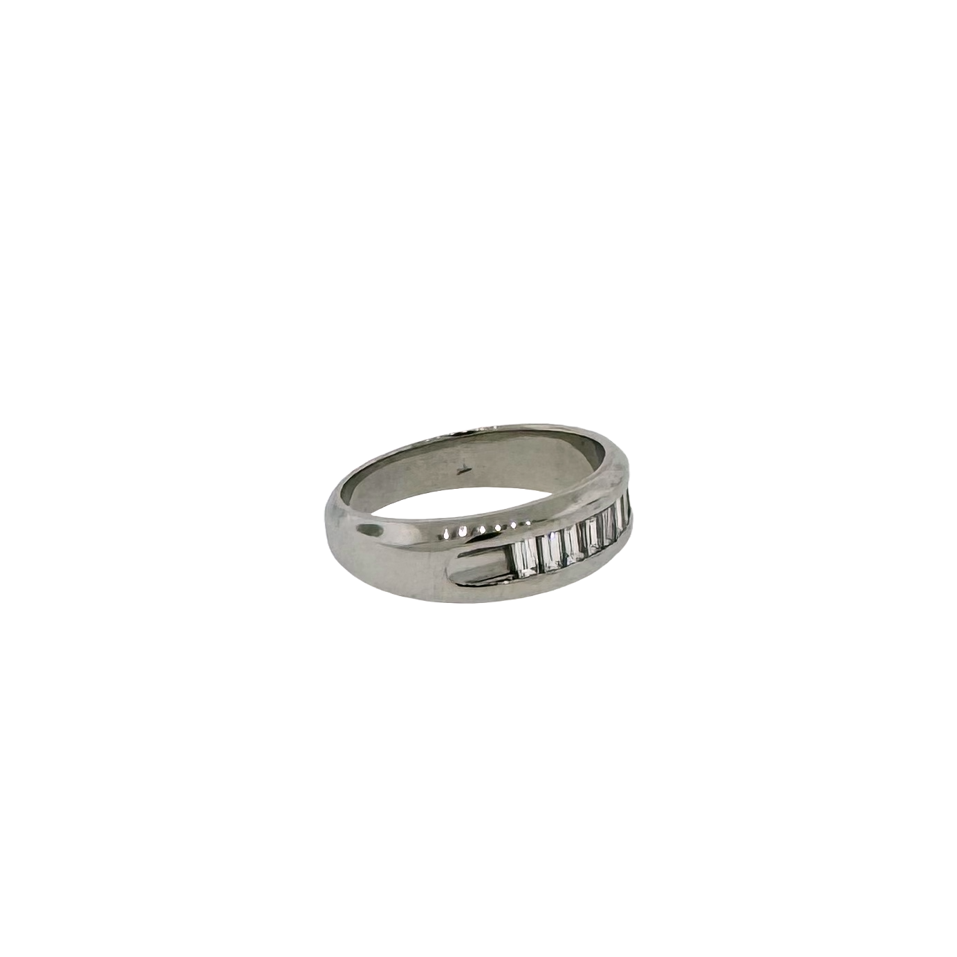 Estate Platinum + Baguette Diamond Band
