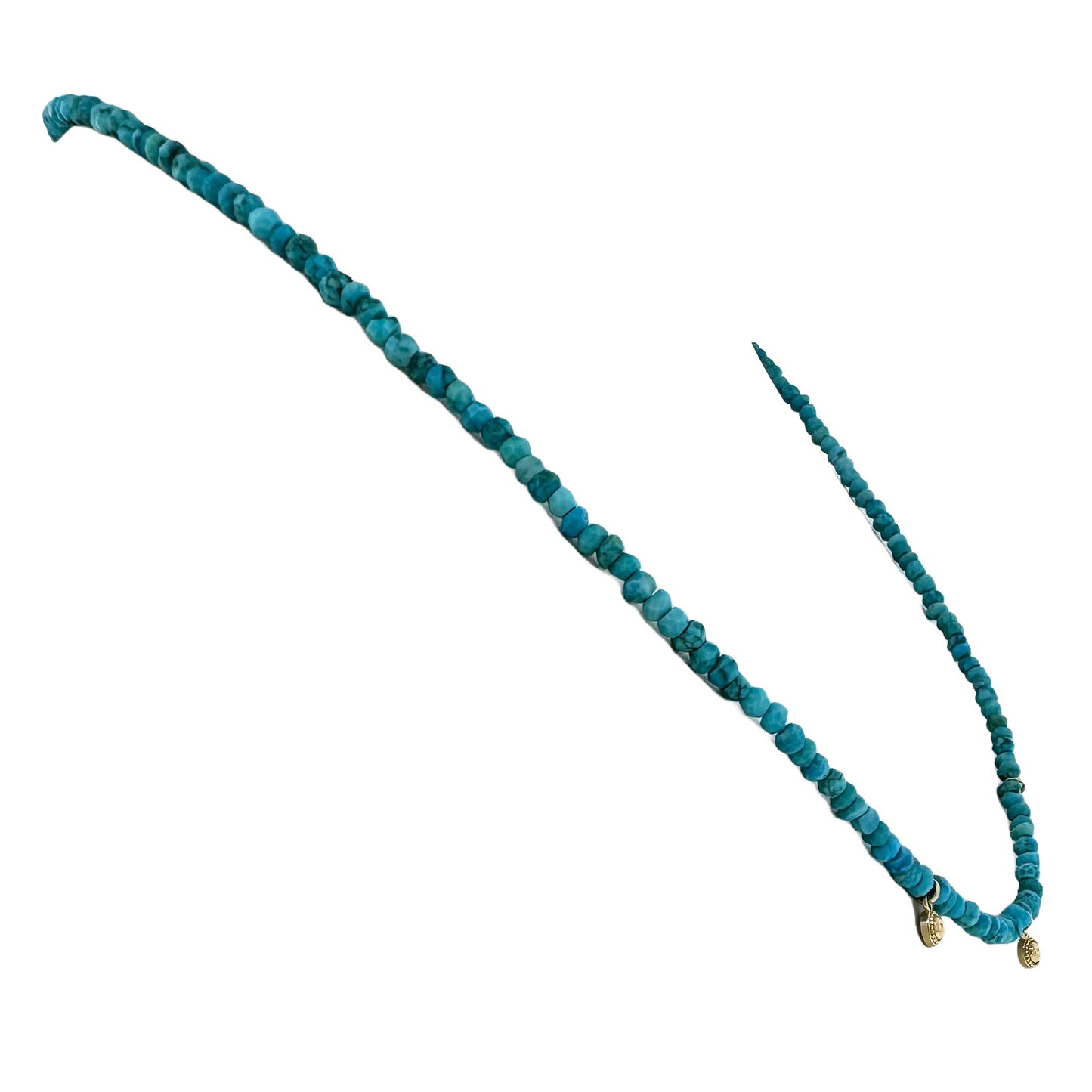 14k Turquoise Bead + Milgrain Dangle Necklace